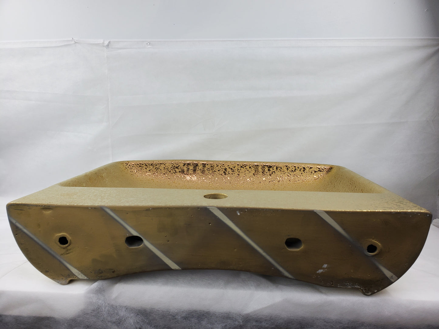 23.62-in. x 18.7-in. Rectangle Bathroom Vessel Sink Gold Enamel Glaze