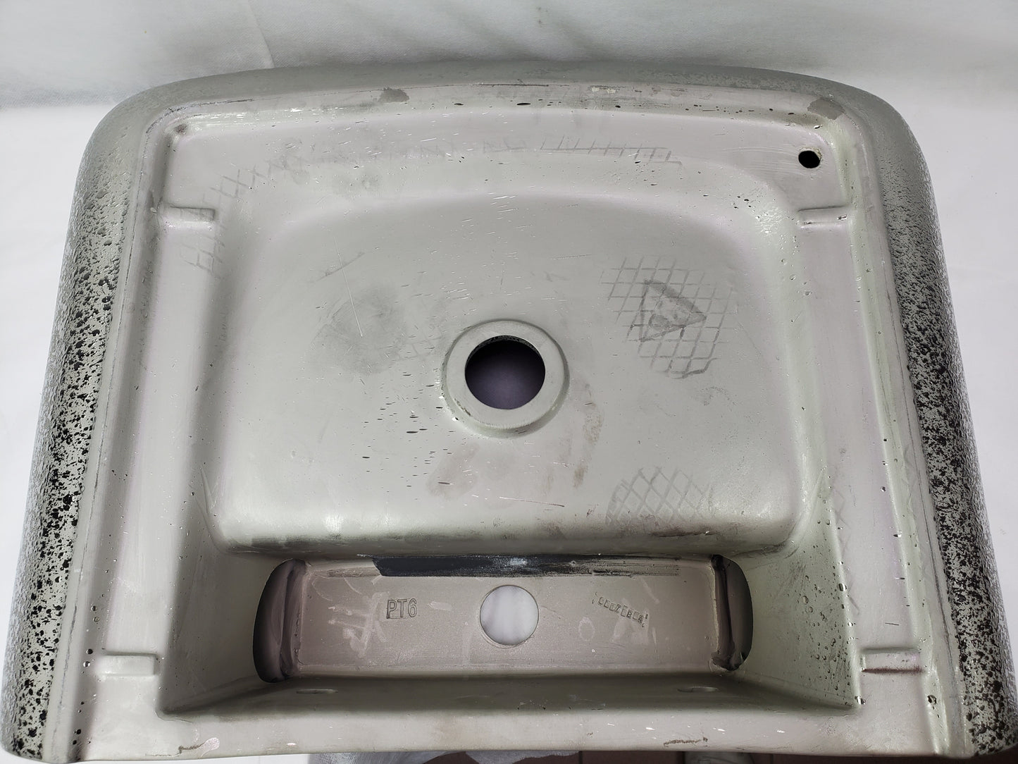 23.62-in. x 18.7-in. Rectangle Bathroom Vessel Sink Silver Enamel Glaze