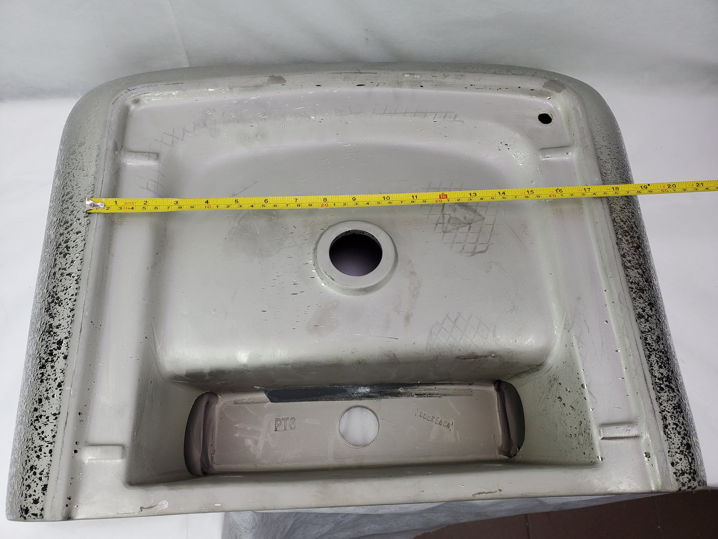 23.62-in. x 18.7-in. Rectangle Bathroom Vessel Sink Silver Enamel Glaze