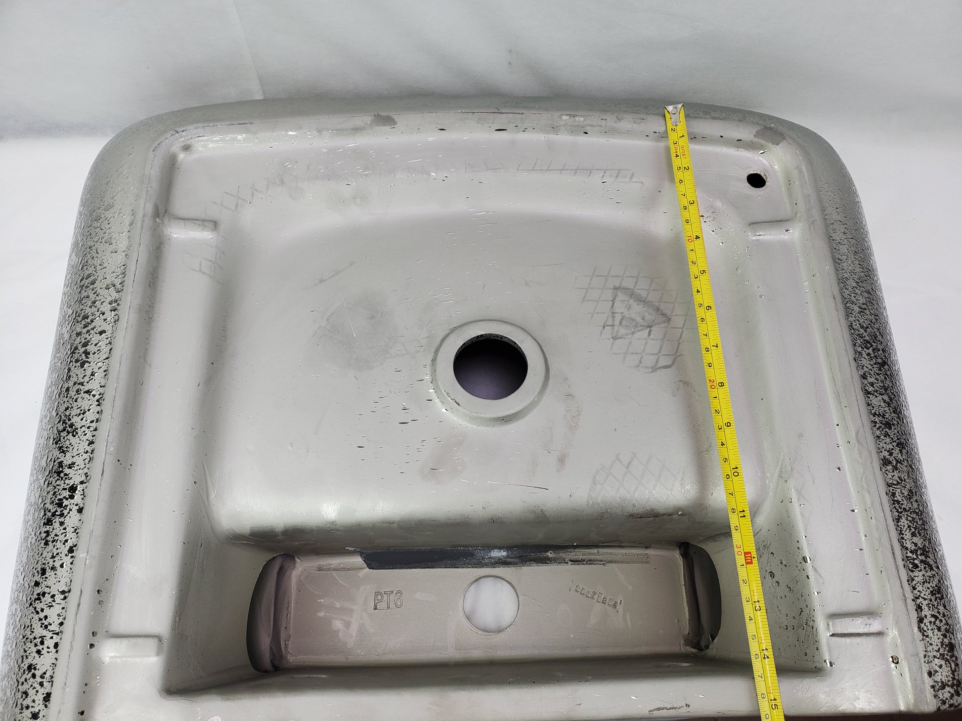 23.62-in. x 18.7-in. Rectangle Bathroom Vessel Sink Silver Enamel Glaze