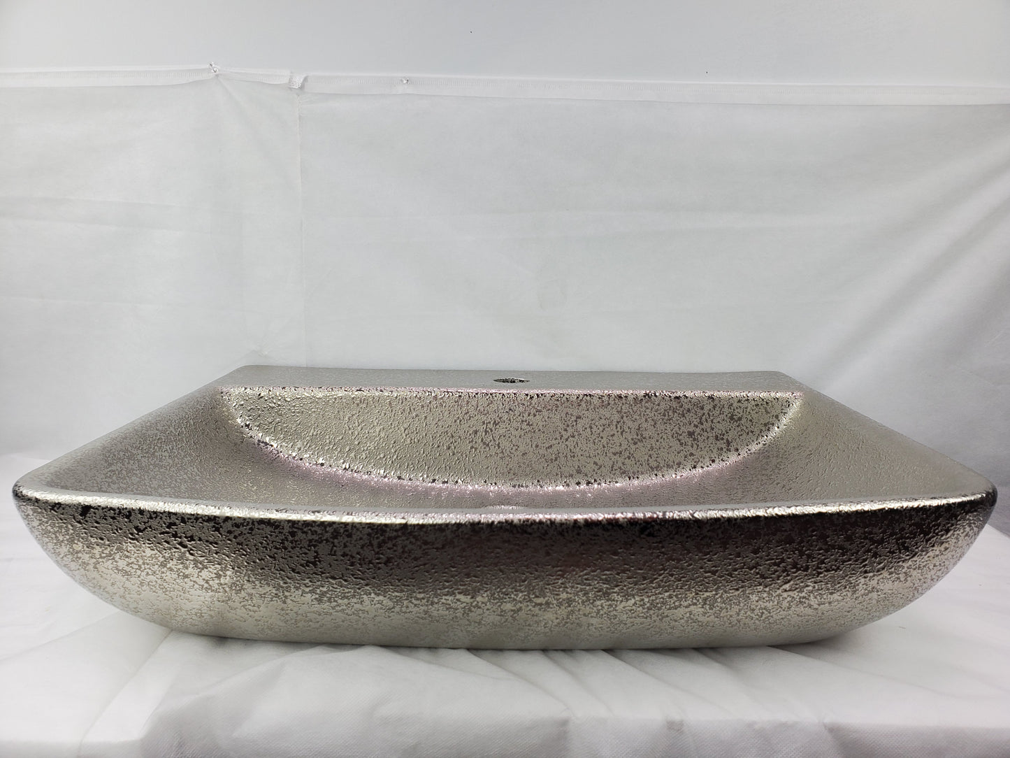 23.62-in. x 18.7-in. Rectangle Bathroom Vessel Sink Silver Enamel Glaze