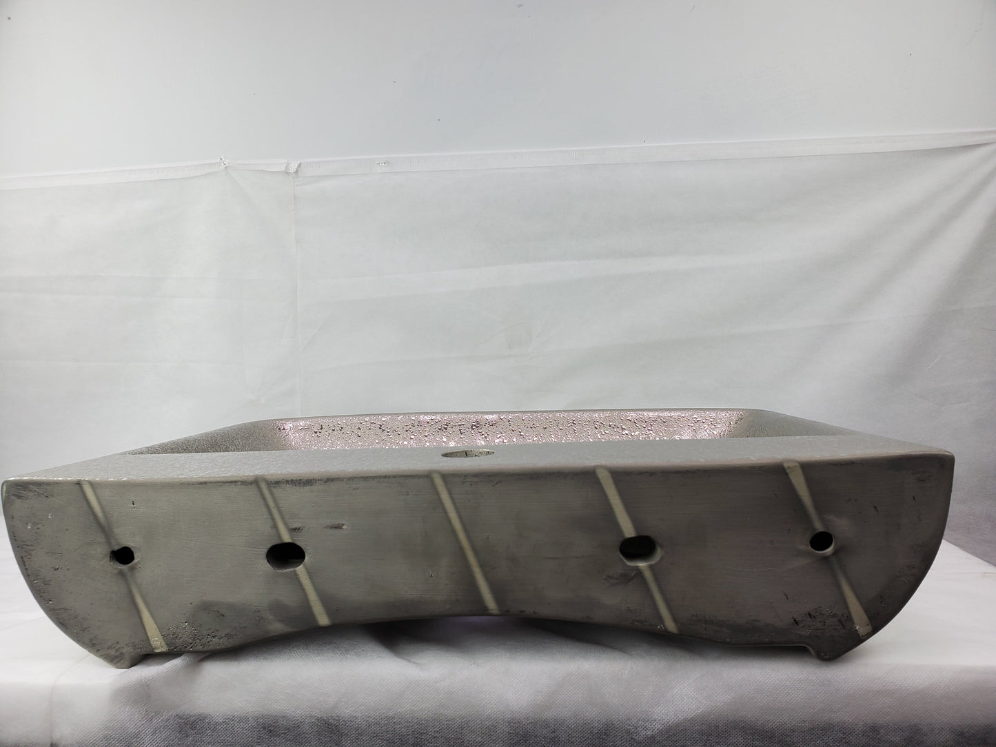 23.62-in. x 18.7-in. Rectangle Bathroom Vessel Sink Silver Enamel Glaze