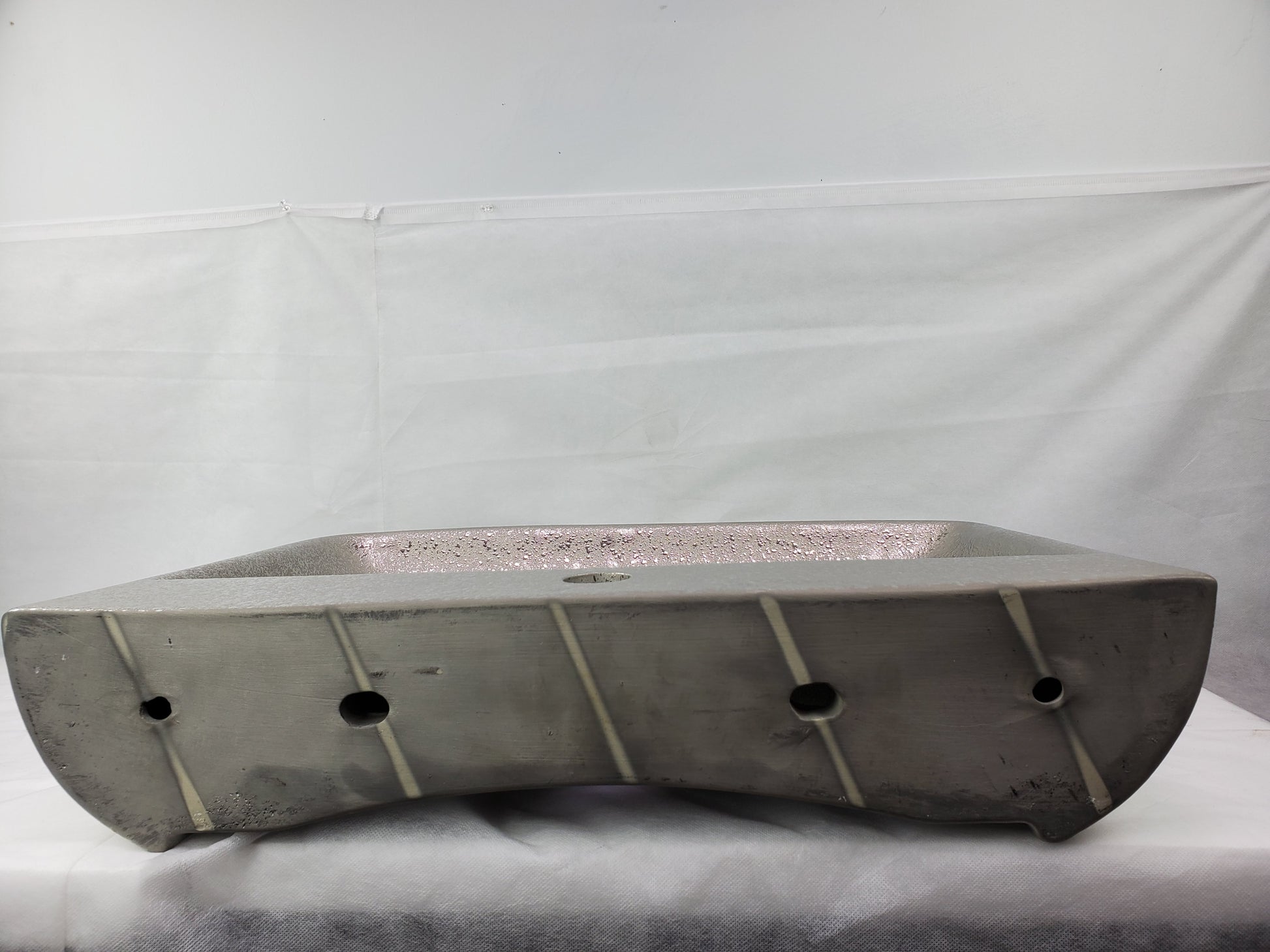 23.62-in. x 18.7-in. Rectangle Bathroom Vessel Sink Silver Enamel Glaze