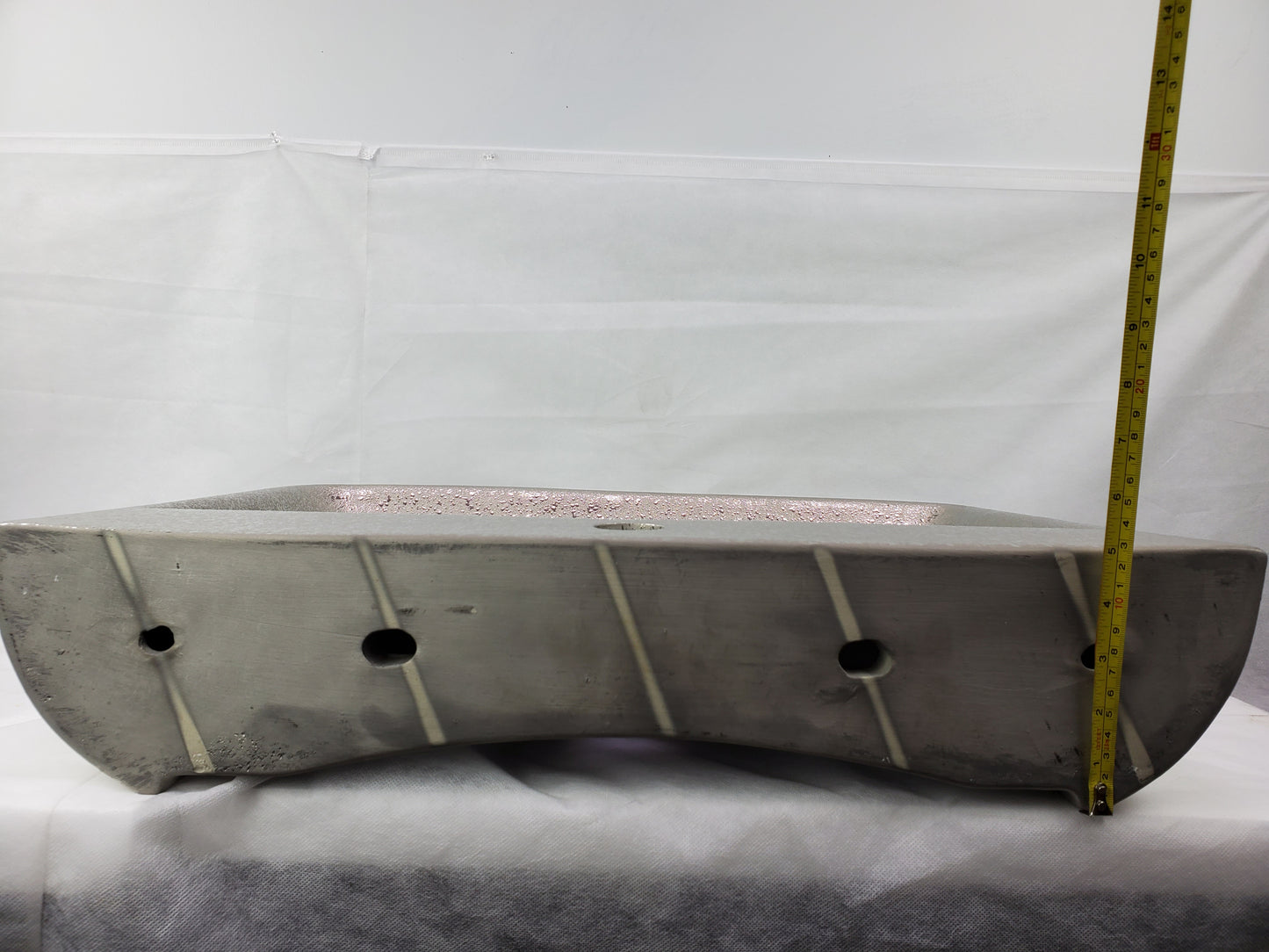 23.62-in. x 18.7-in. Rectangle Bathroom Vessel Sink Silver Enamel Glaze