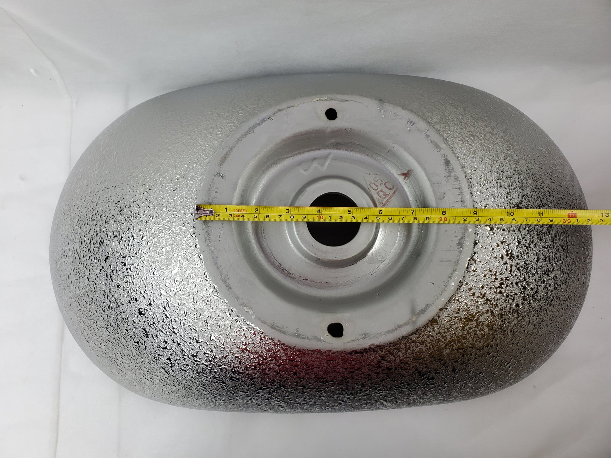 24.21-in. x 14.17-in. Oval Bathroom Vessel Sink Silver Enamel Glaze