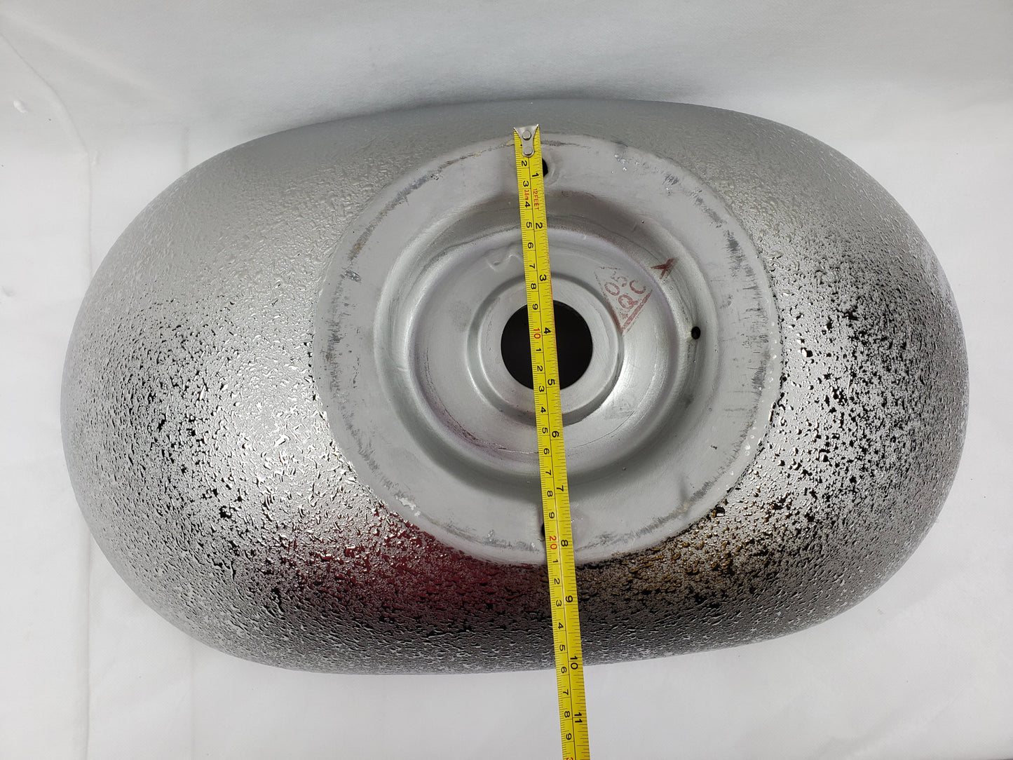 24.21-in. x 14.17-in. Oval Bathroom Vessel Sink Silver Enamel Glaze