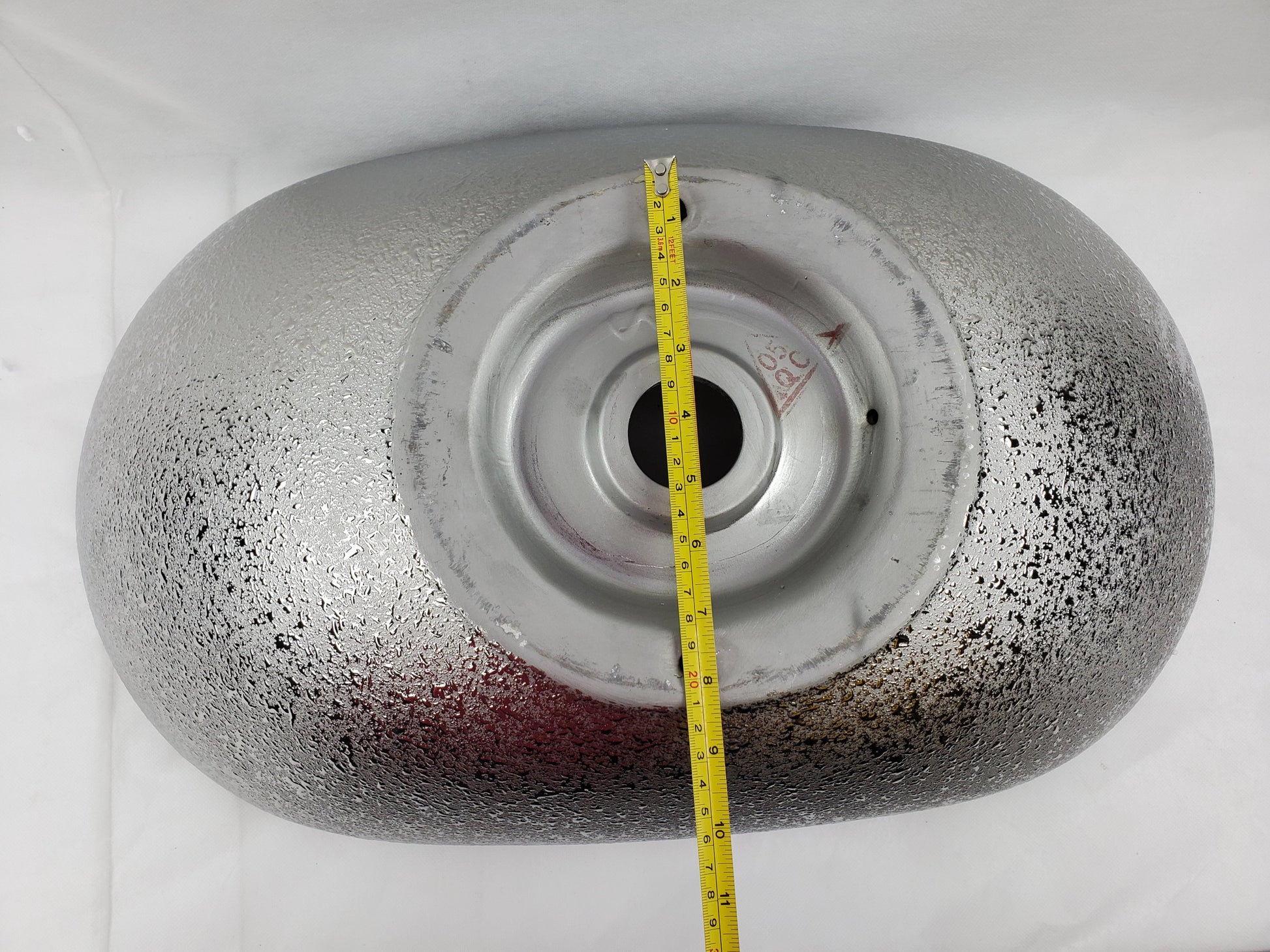 24.21-in. x 14.17-in. Oval Bathroom Vessel Sink Silver Enamel Glaze