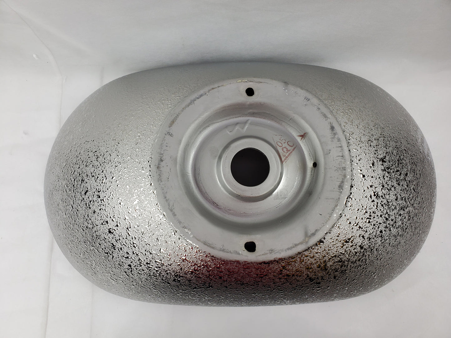 24.21-in. x 14.17-in. Oval Bathroom Vessel Sink Silver Enamel Glaze