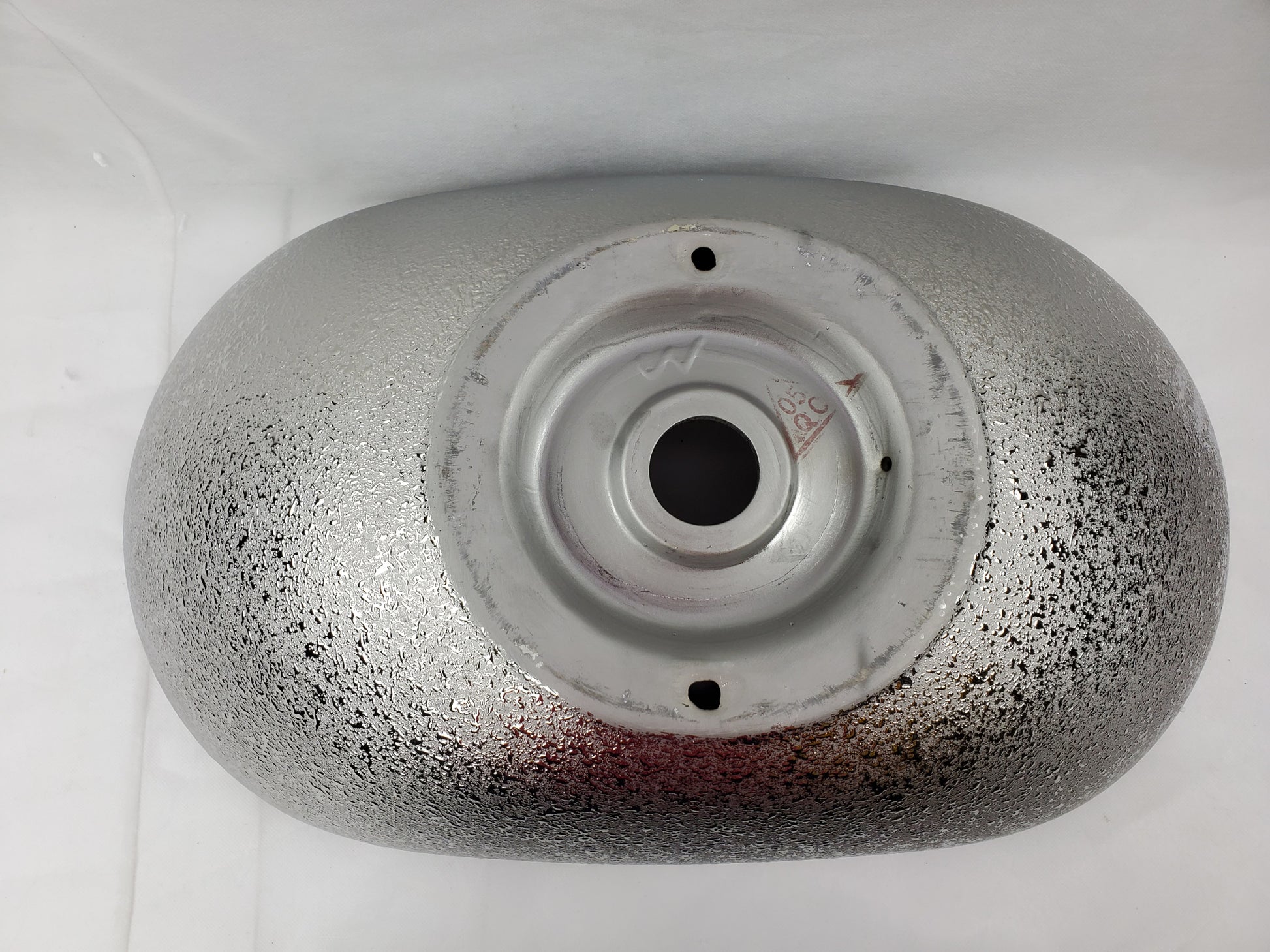 24.21-in. x 14.17-in. Oval Bathroom Vessel Sink Silver Enamel Glaze