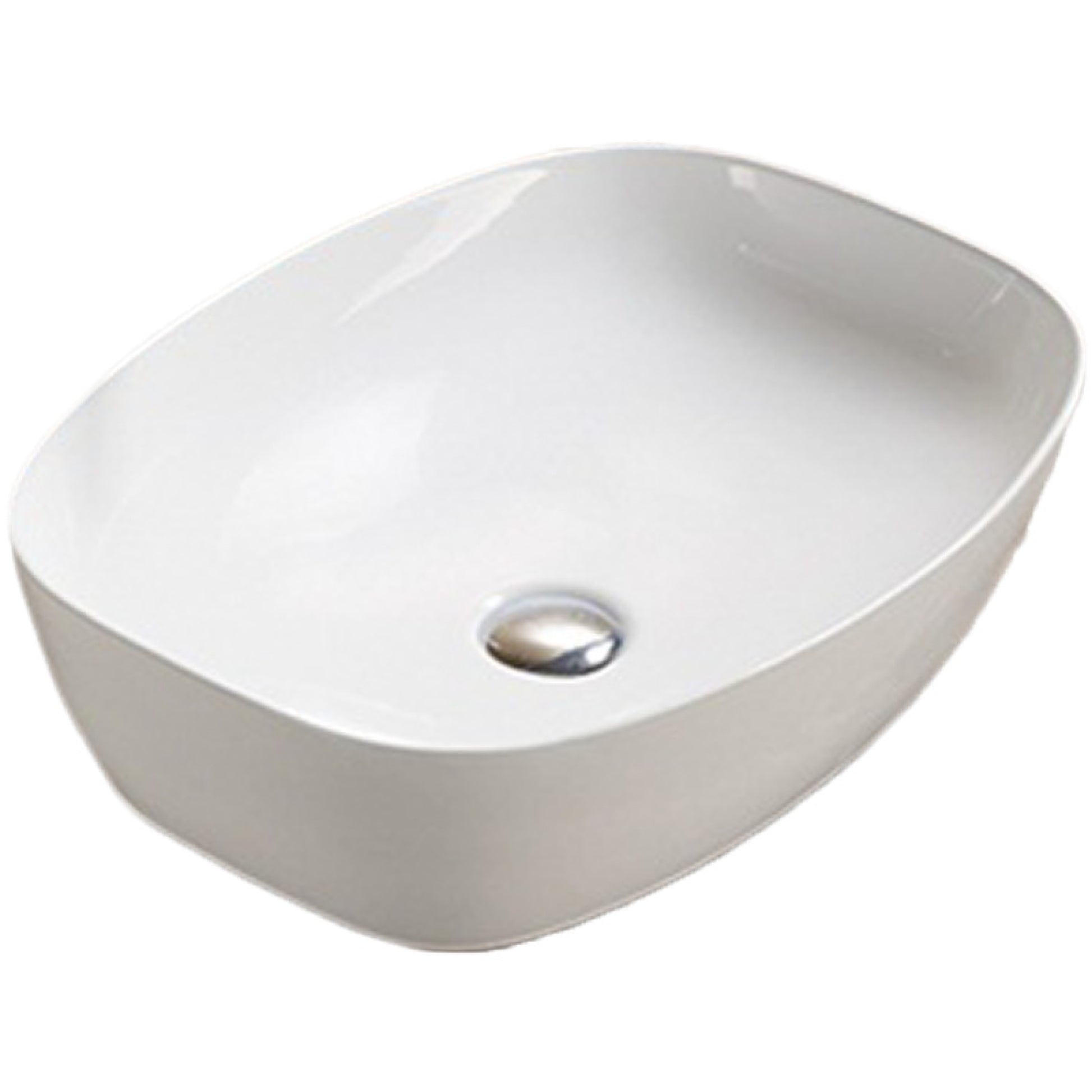 19.9-in. x 15.16-in. Rectangle Bathroom Vessel Sink White Enamel Glaze