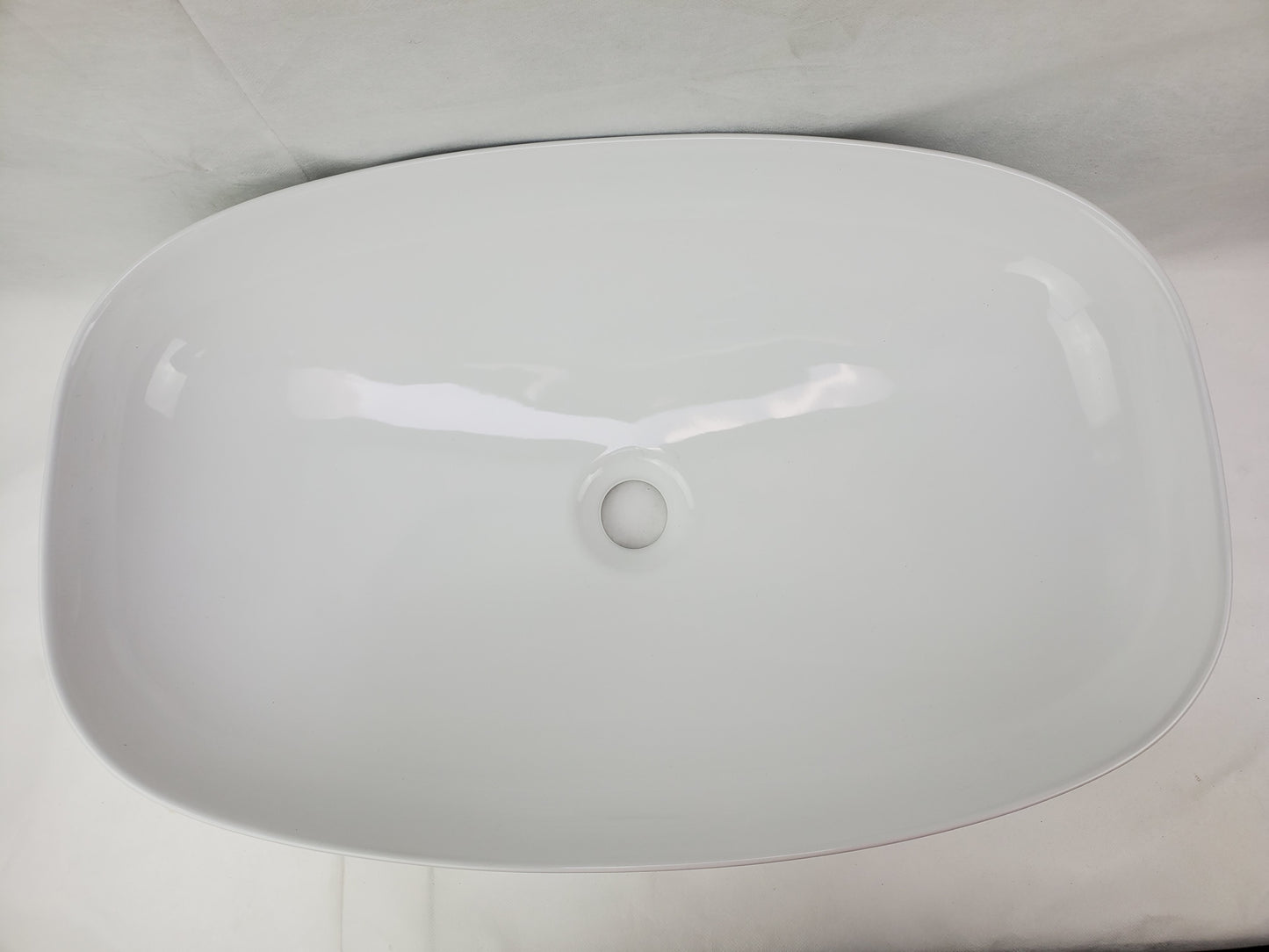 23.62-in. x 15-in. Rectangle Bathroom Vessel Sink White Enamel Glaze
