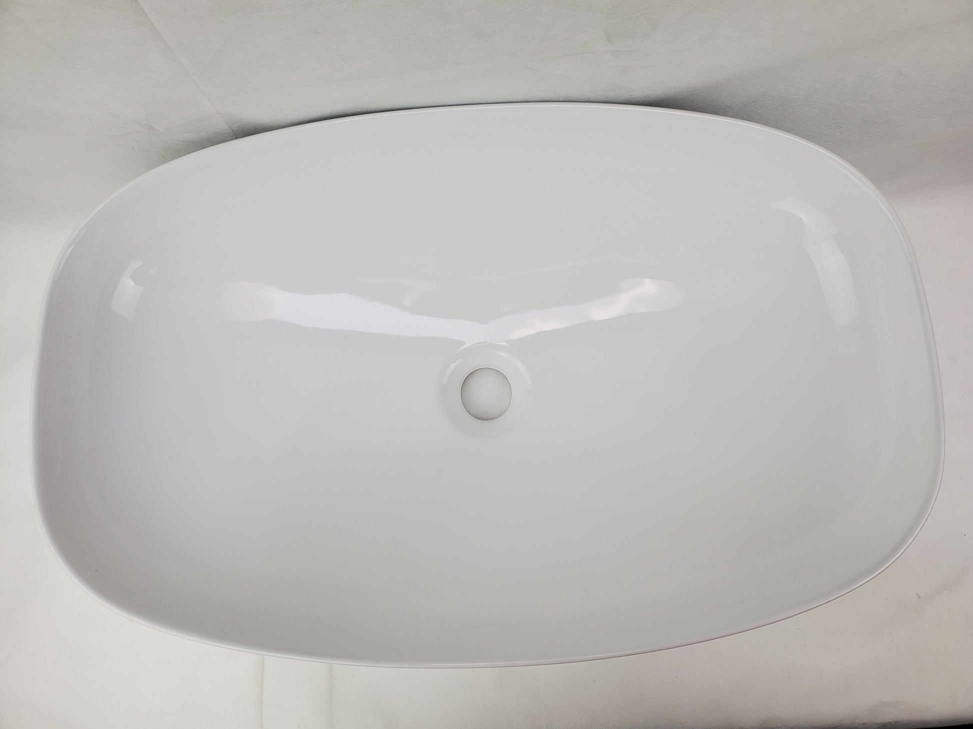 23.62-in. x 15-in. Rectangle Bathroom Vessel Sink White Enamel Glaze