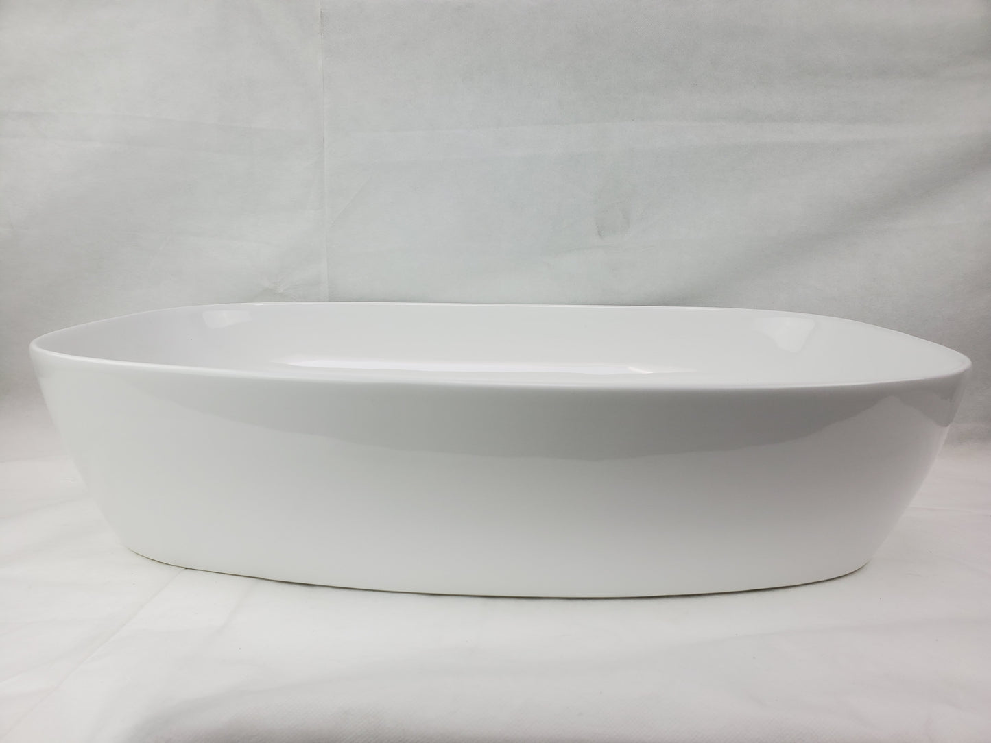 23.62-in. x 15-in. Rectangle Bathroom Vessel Sink White Enamel Glaze