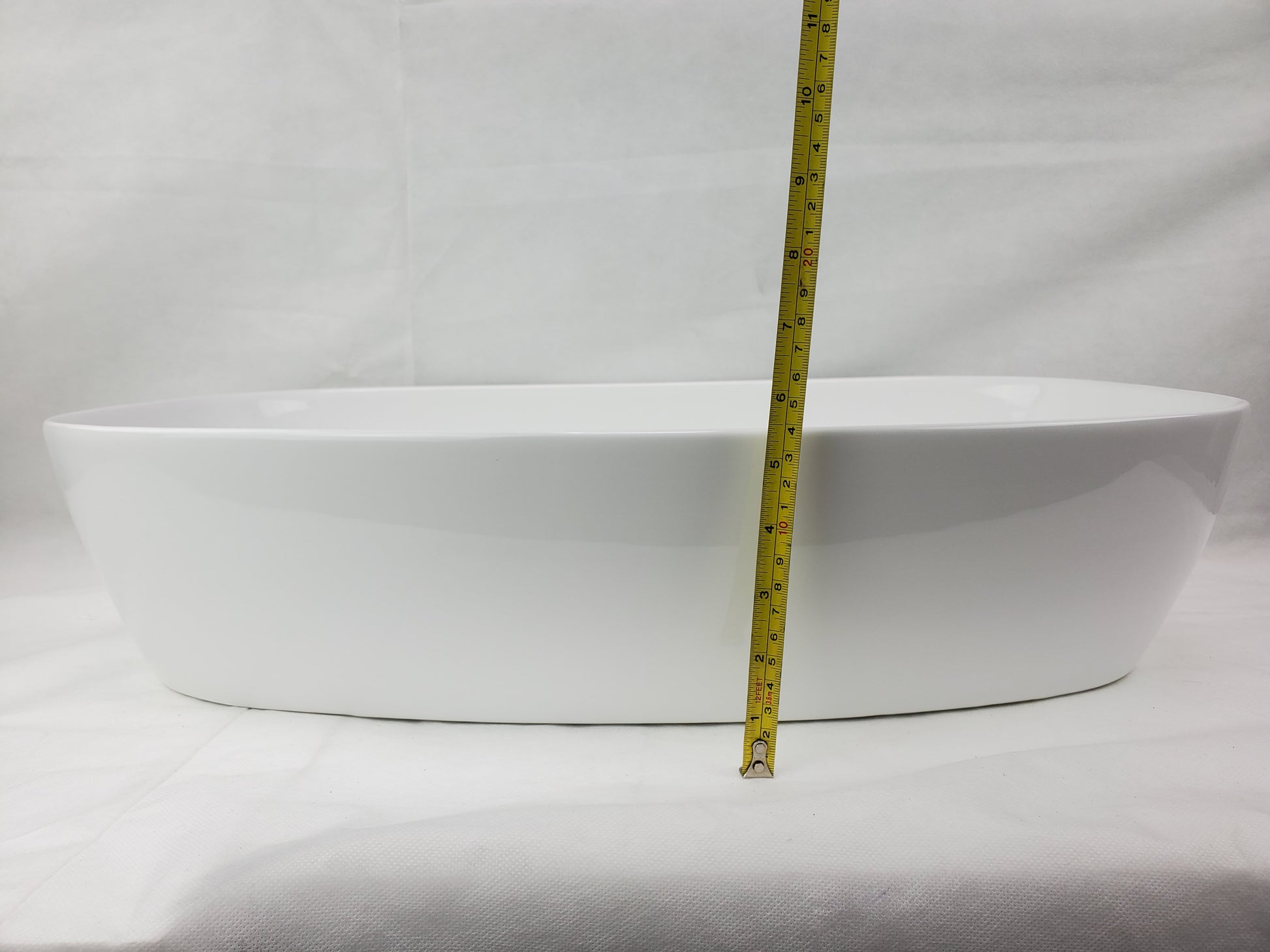 23.62-in. x 15-in. Rectangle Bathroom Vessel Sink White Enamel Glaze