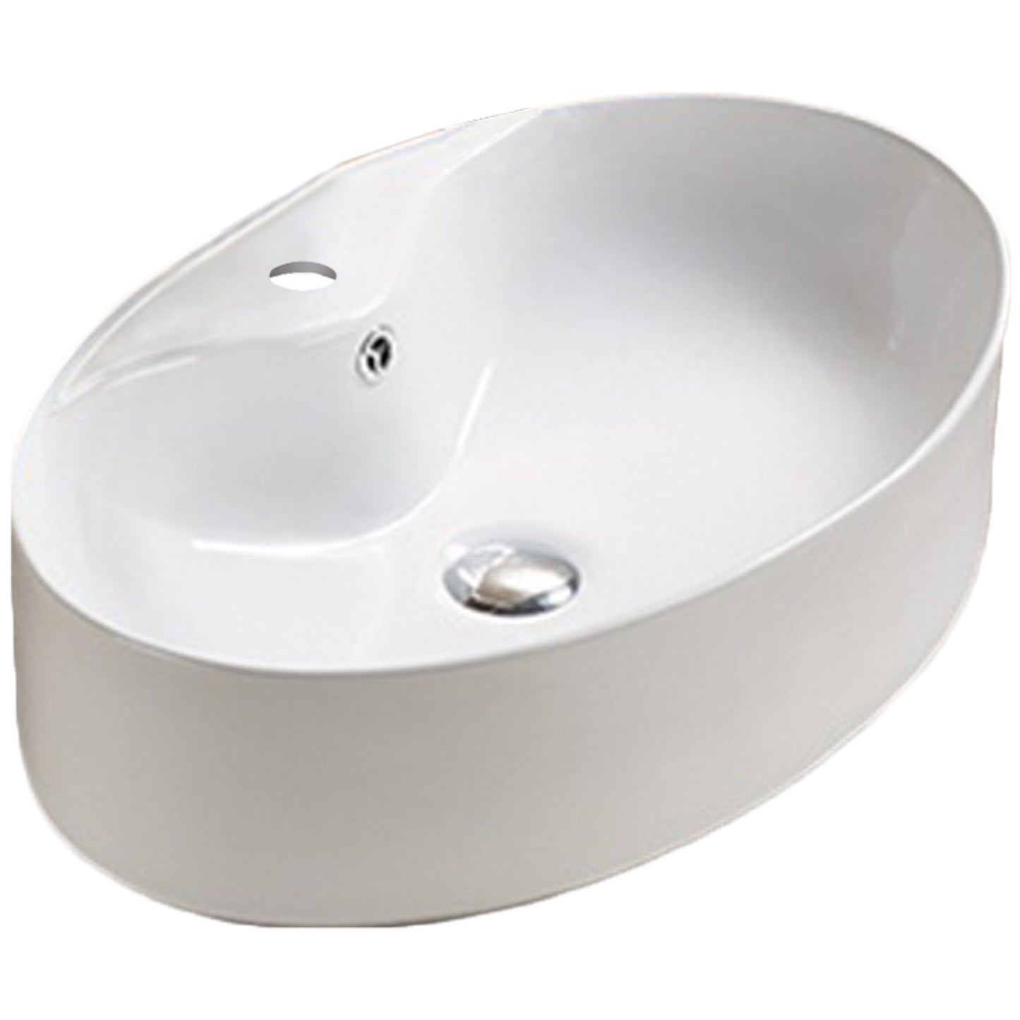 22.83-in. x 15.16-in. Oval Bathroom Vessel Sink White Enamel Glaze