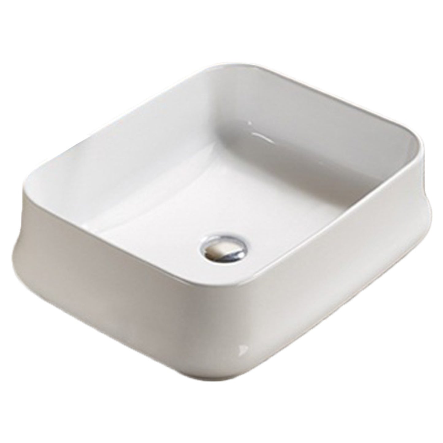 20.9-in. x 16.93-in. Rectangle Bathroom Vessel Sink White Enamel Glaze