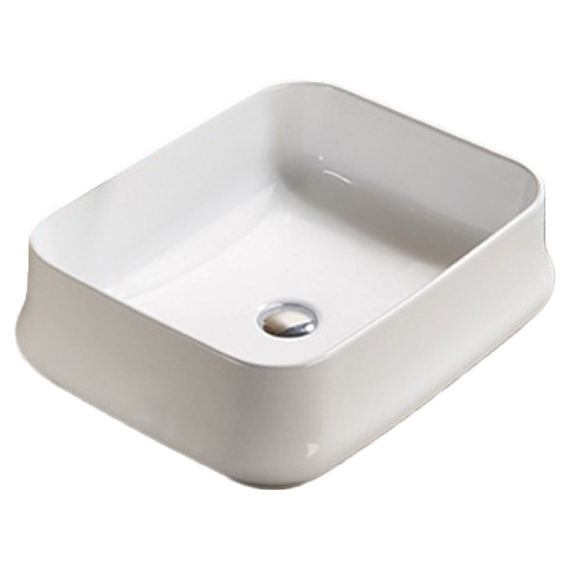 20.9-in. x 16.93-in. Rectangle Bathroom Vessel Sink White Enamel Glaze