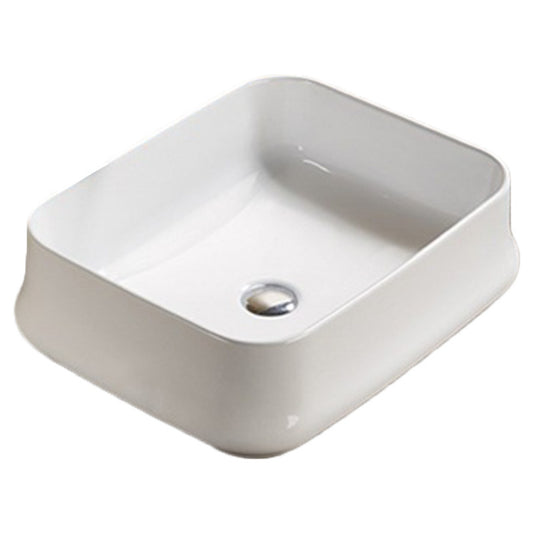 20.9-in. x 16.93-in. Rectangle Bathroom Vessel Sink White Enamel Glaze