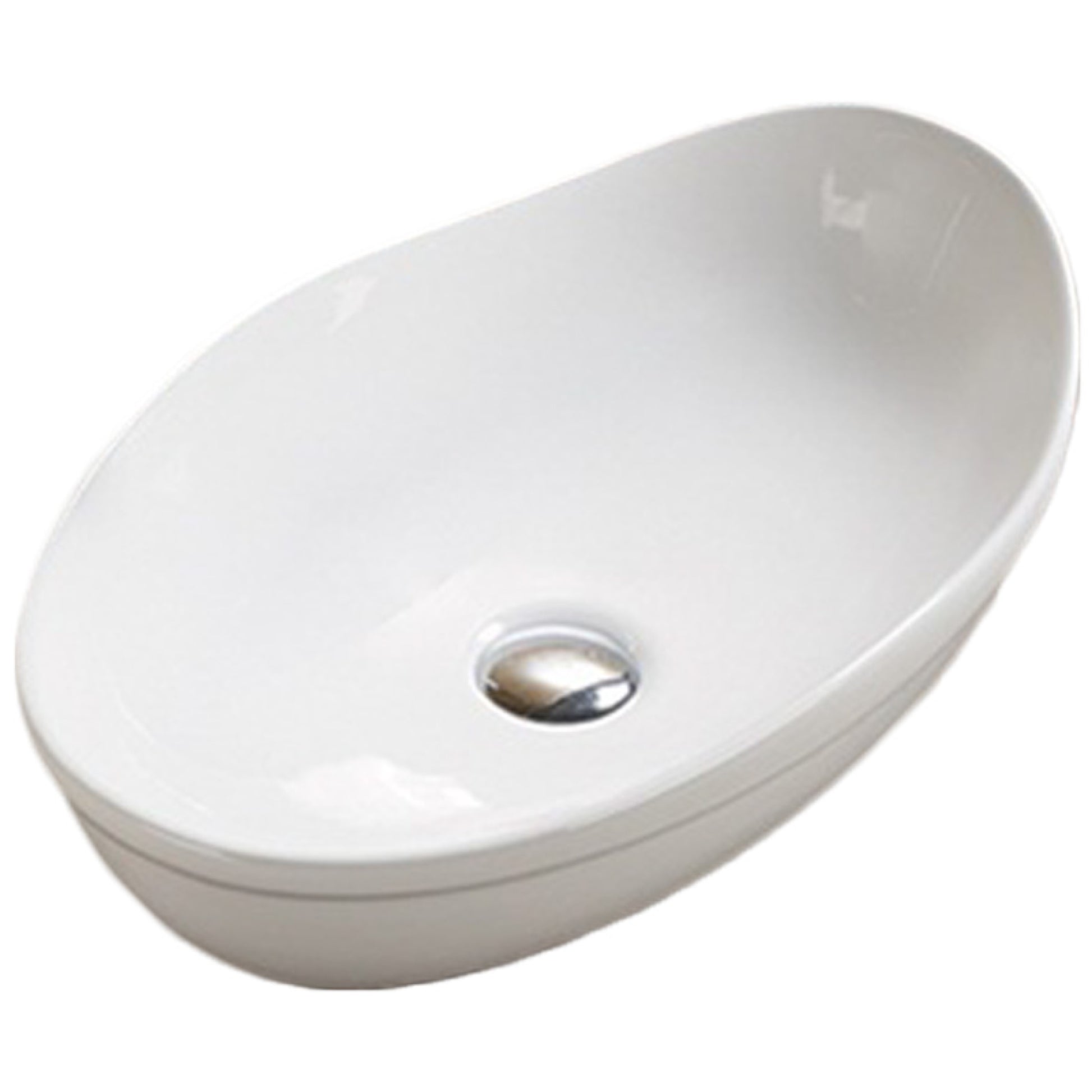 20.5-in. x 13-in. Oval Bathroom Vessel Sink White Enamel Glaze