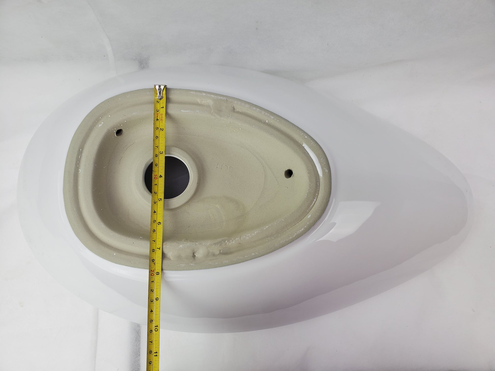 24.01-in. x 14.6-in. Oval Bathroom Vessel Sink White Enamel Glaze