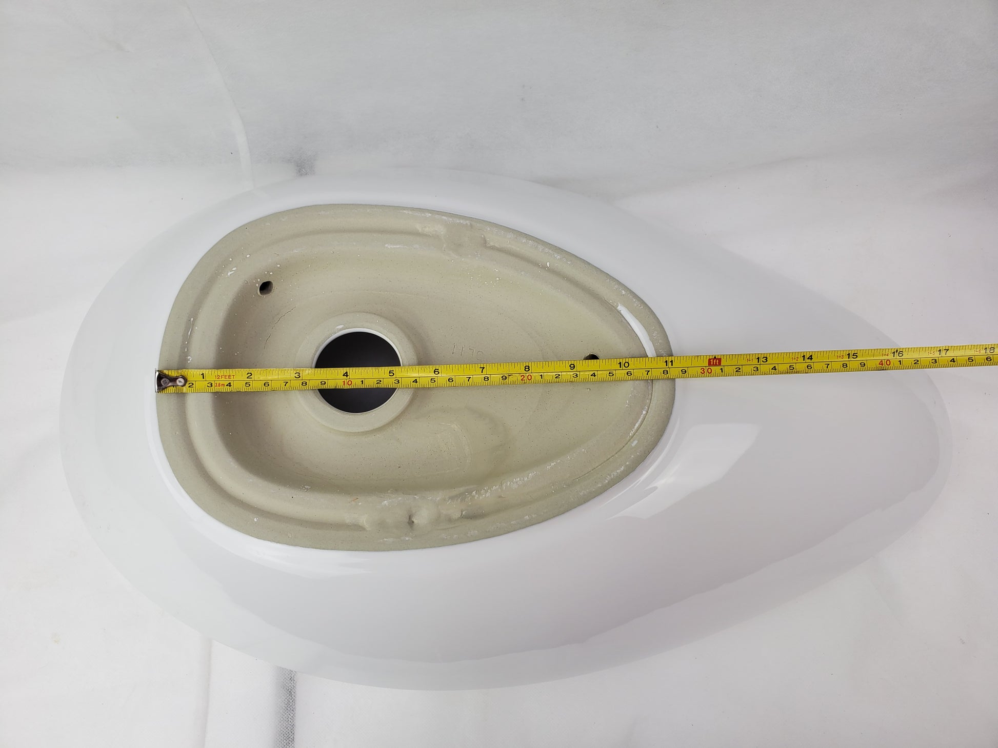 24.01-in. x 14.6-in. Oval Bathroom Vessel Sink White Enamel Glaze