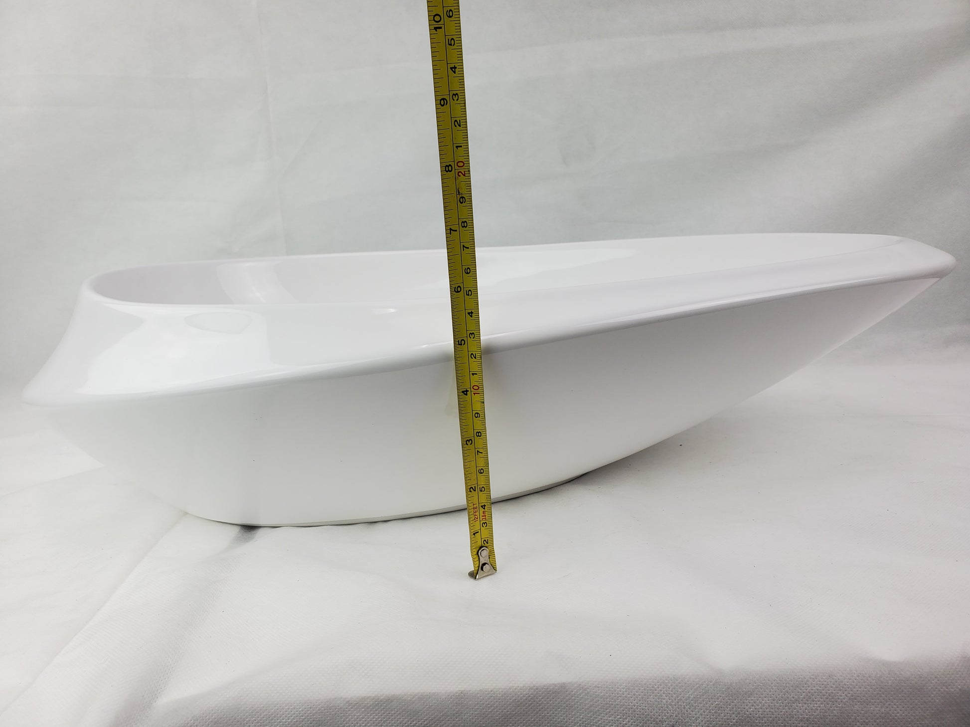 24.01-in. x 14.6-in. Oval Bathroom Vessel Sink White Enamel Glaze