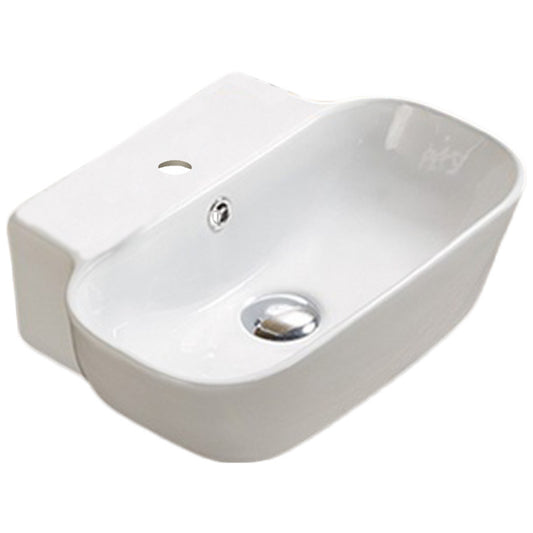 16.34-in. x 12.2-in. Rectangle Bathroom Vessel Sink White Enamel Glaze