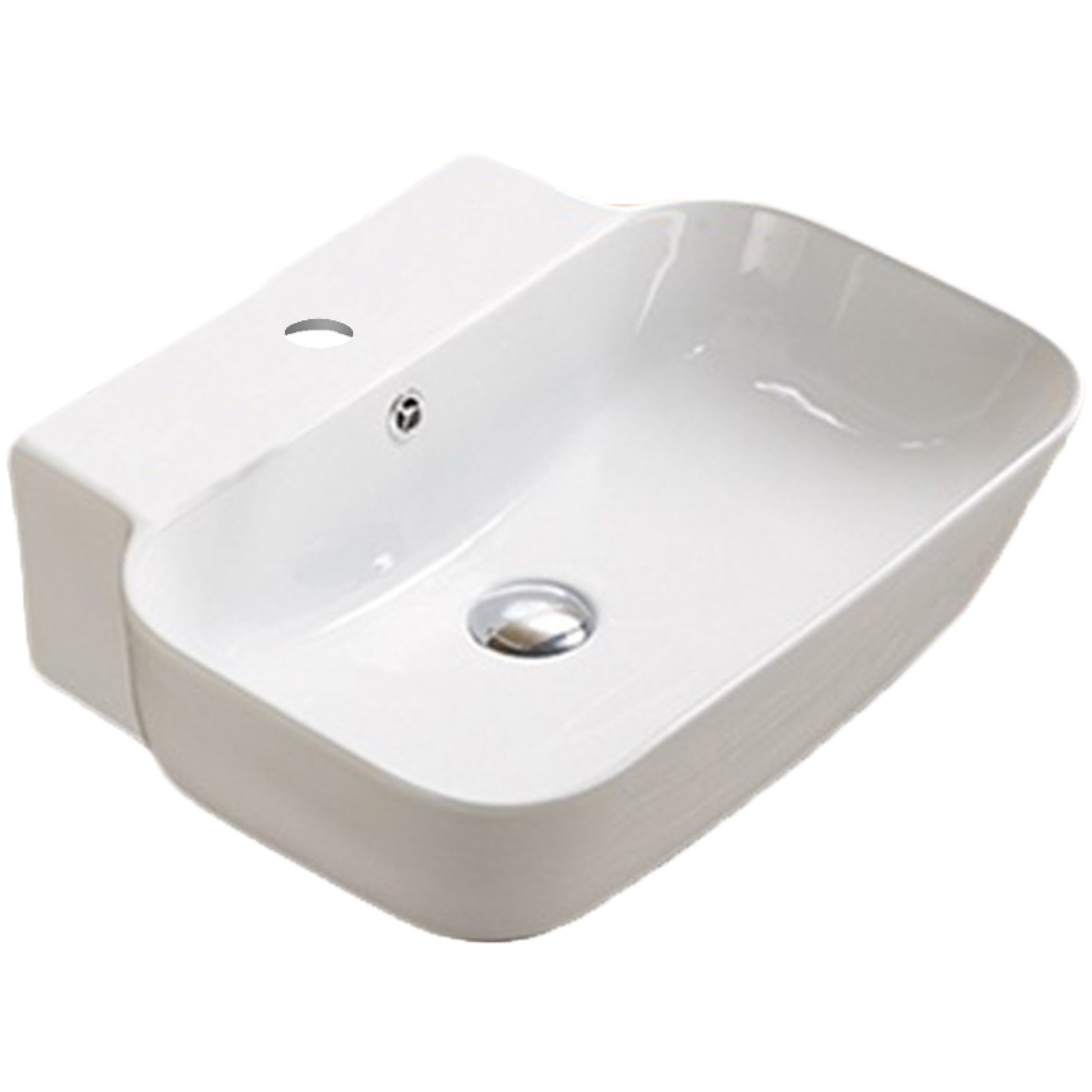 20-in. x 16.14-in. Rectangle Bathroom Vessel Sink White Enamel Glaze