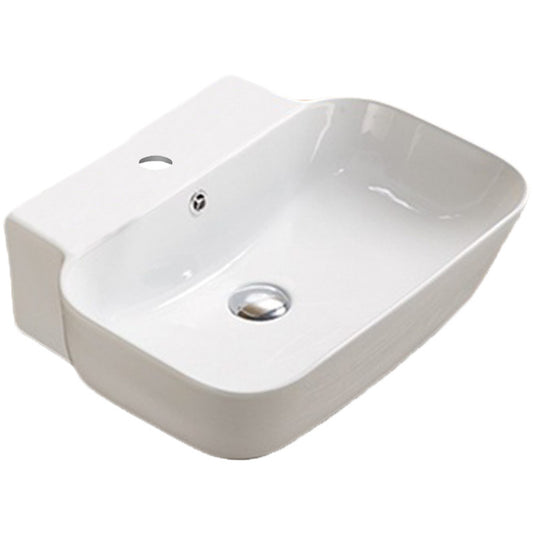 20-in. x 16.14-in. Rectangle Bathroom Vessel Sink White Enamel Glaze