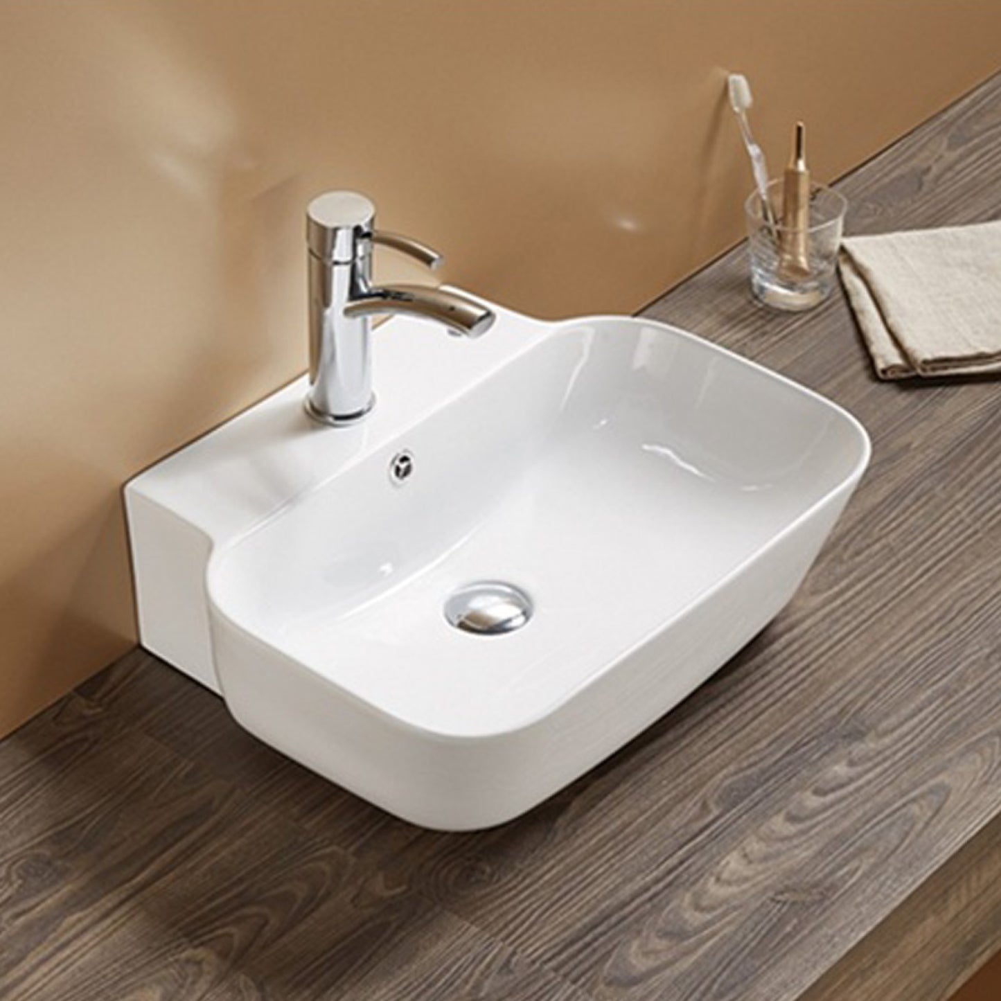 20-in. x 16.14-in. Rectangle Bathroom Vessel Sink White Enamel Glaze
