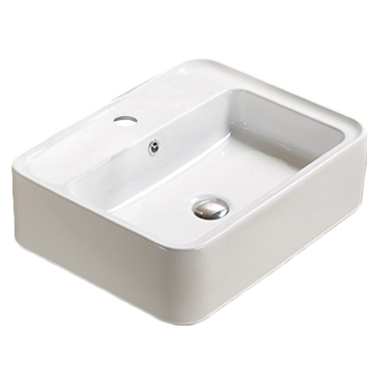 20.9-in. x 16.73-in. Rectangle Bathroom Vessel Sink White Enamel Glaze