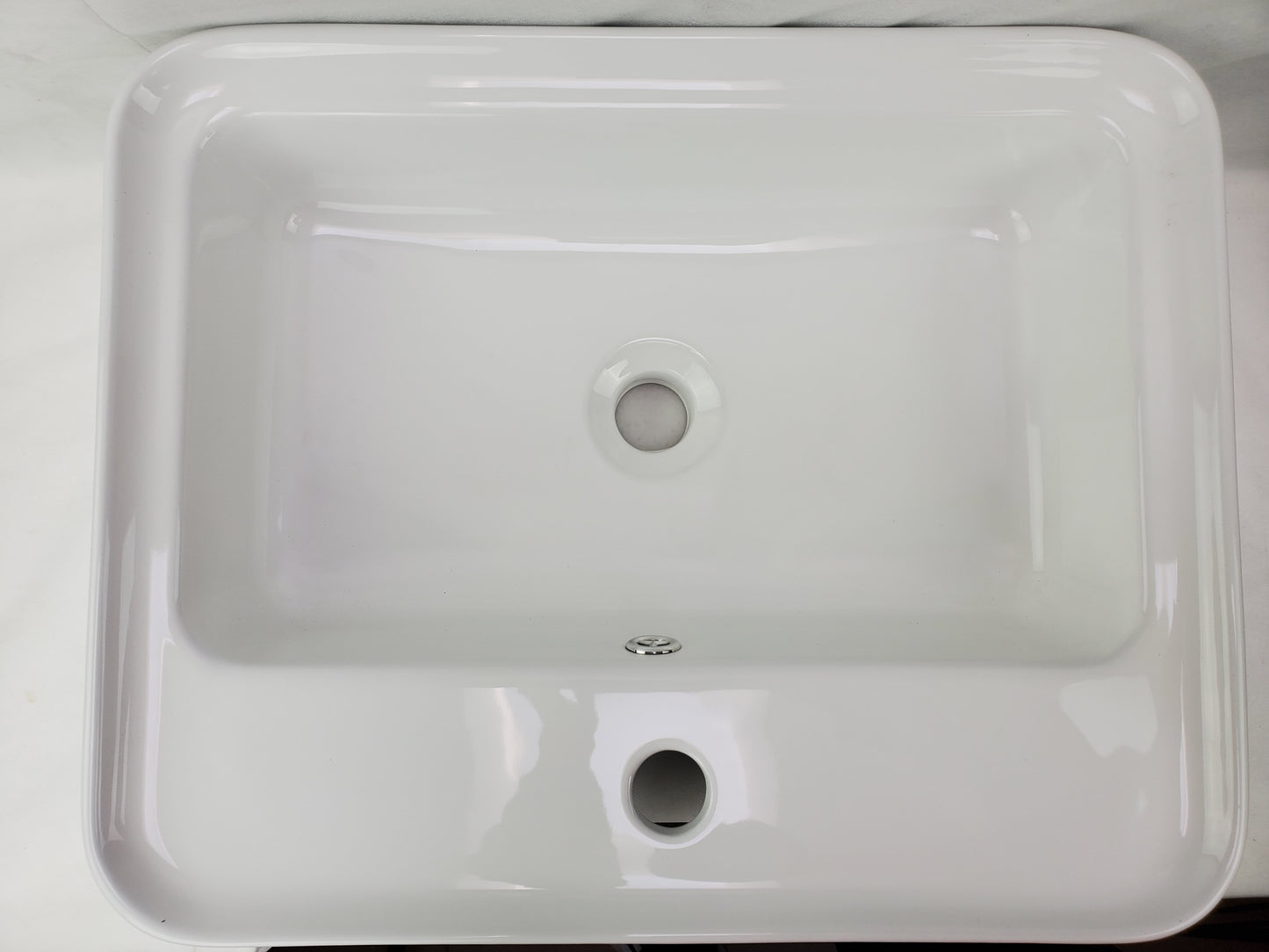 20.9-in. x 16.73-in. Rectangle Bathroom Vessel Sink White Enamel Glaze
