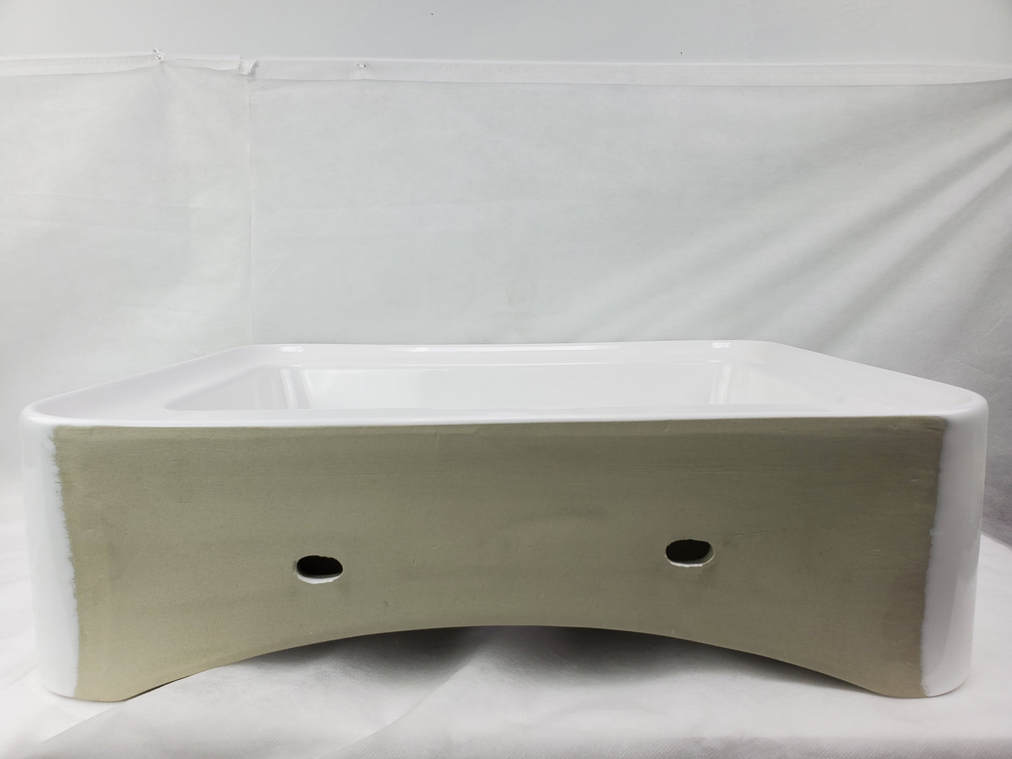 20.9-in. x 16.73-in. Rectangle Bathroom Vessel Sink White Enamel Glaze