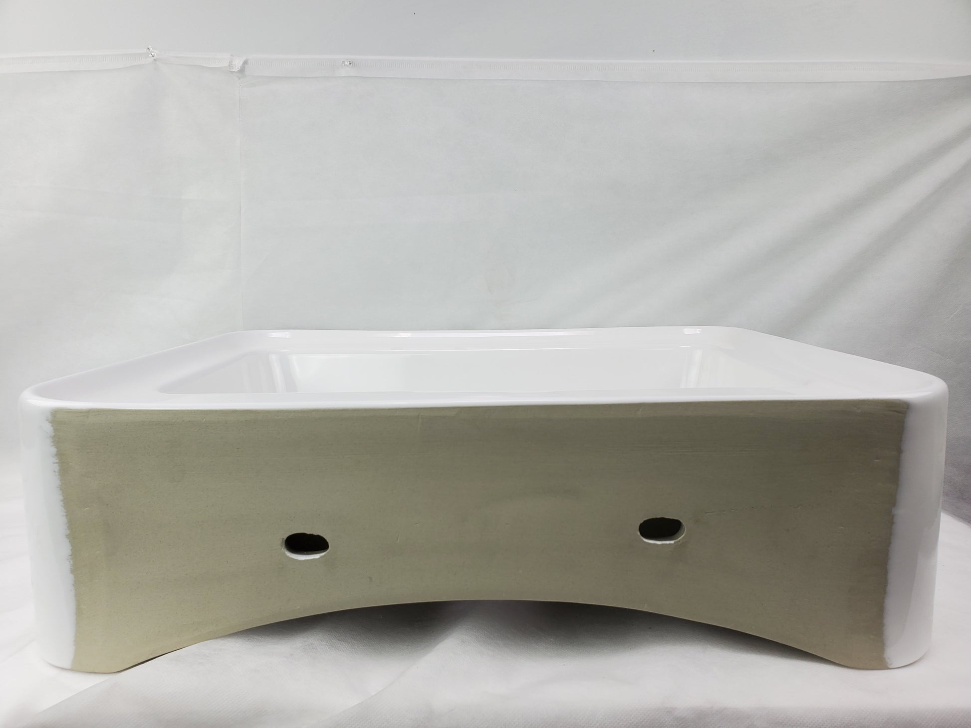 20.9-in. x 16.73-in. Rectangle Bathroom Vessel Sink White Enamel Glaze