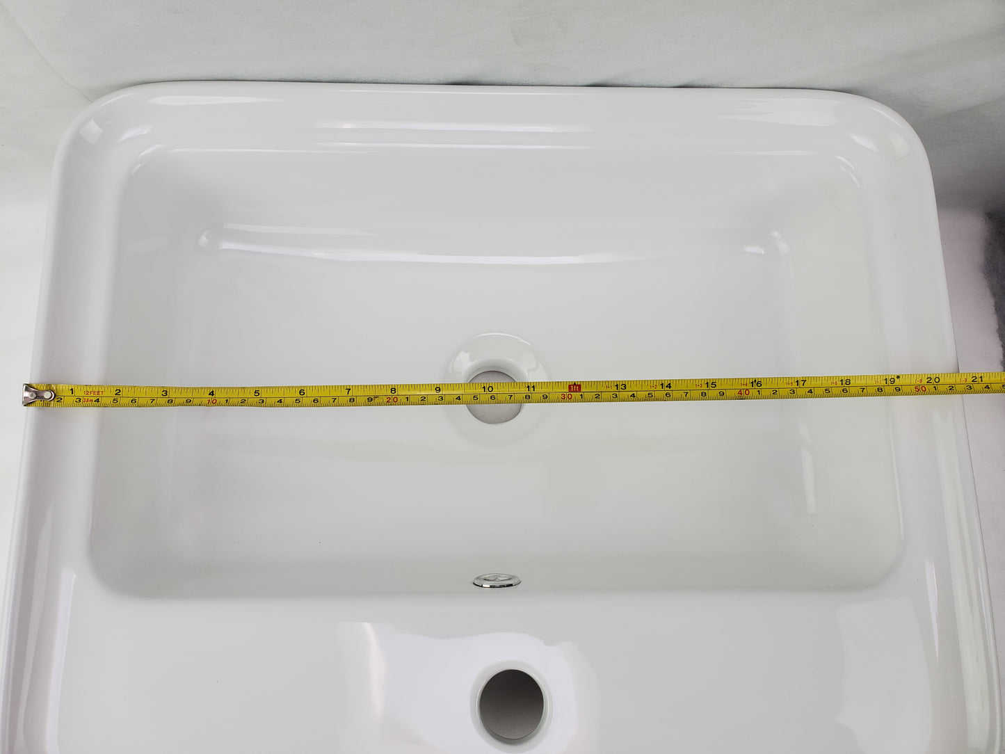 20.9-in. x 16.73-in. Rectangle Bathroom Vessel Sink White Enamel Glaze
