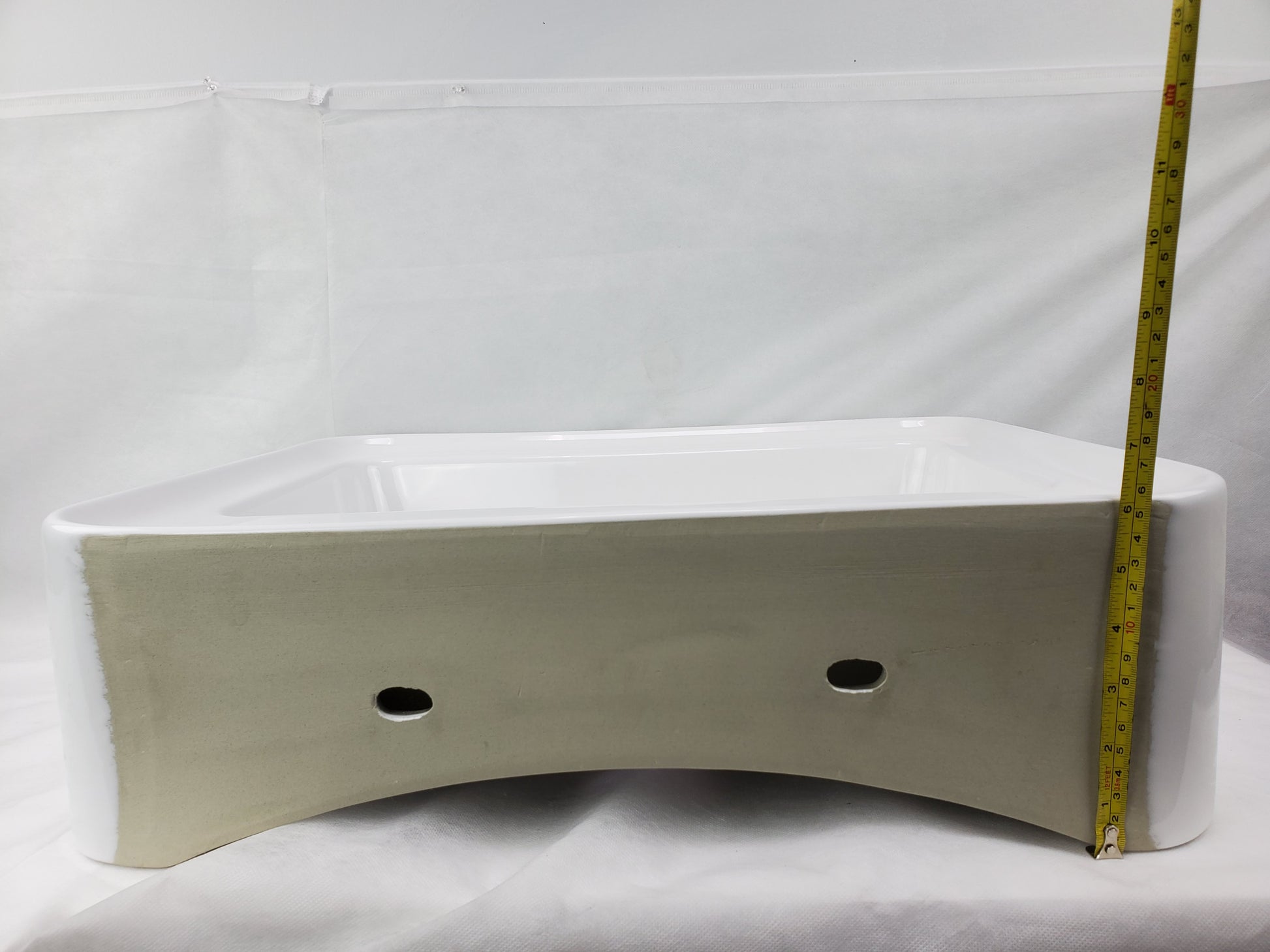 20.9-in. x 16.73-in. Rectangle Bathroom Vessel Sink White Enamel Glaze