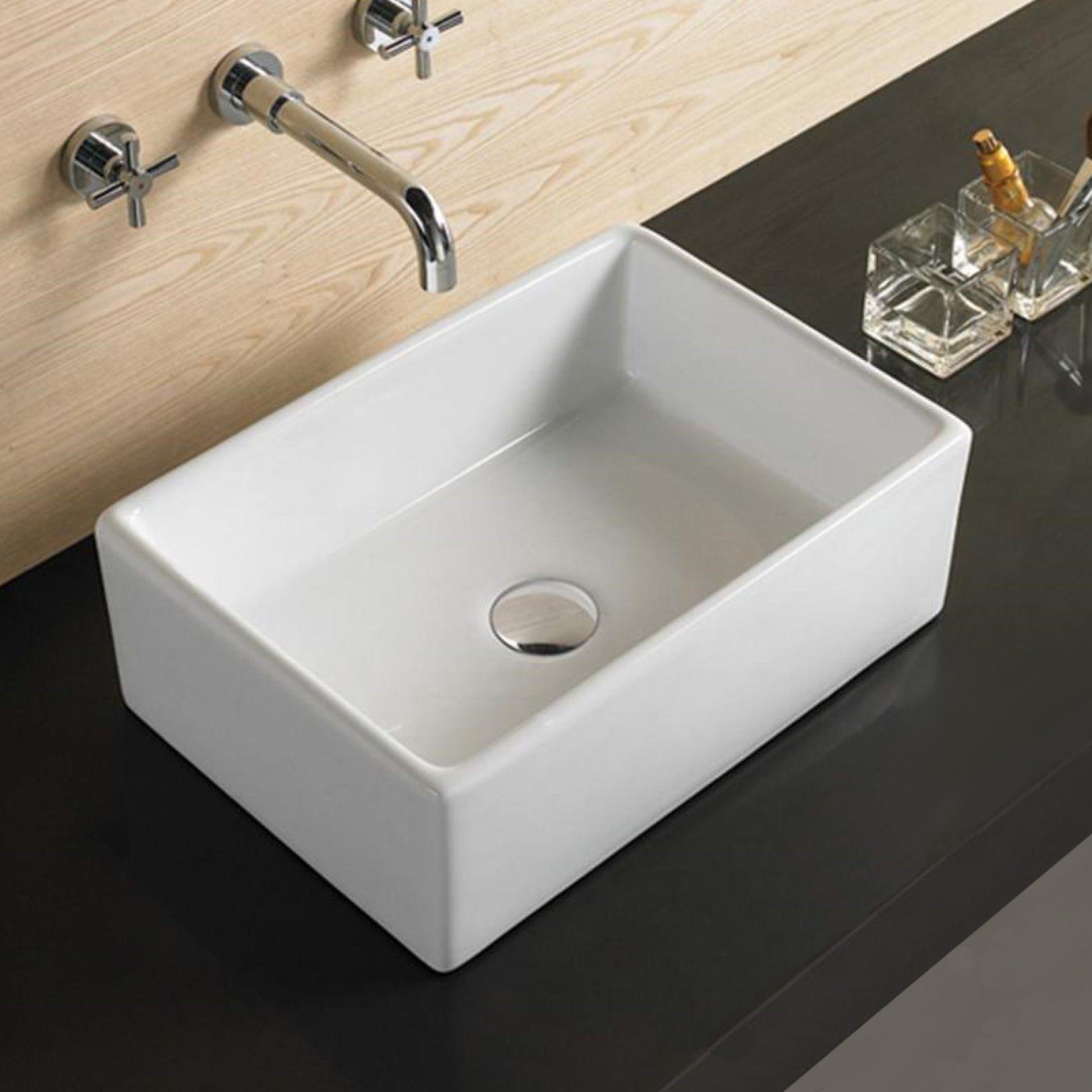 23-in. x 15-in. Rectangle Bathroom Vessel Sink White Enamel Glaze