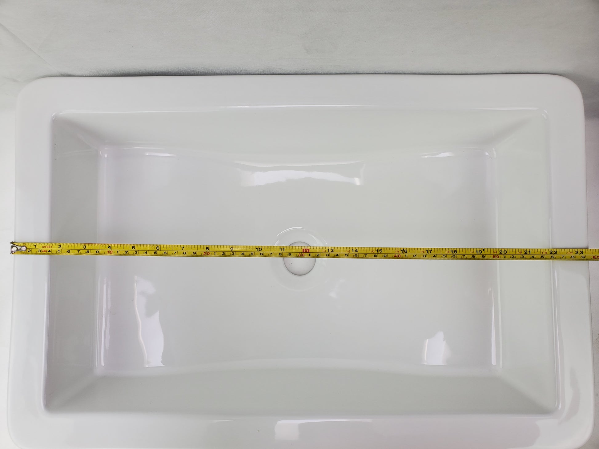 23-in. x 15-in. Rectangle Bathroom Vessel Sink White Enamel Glaze
