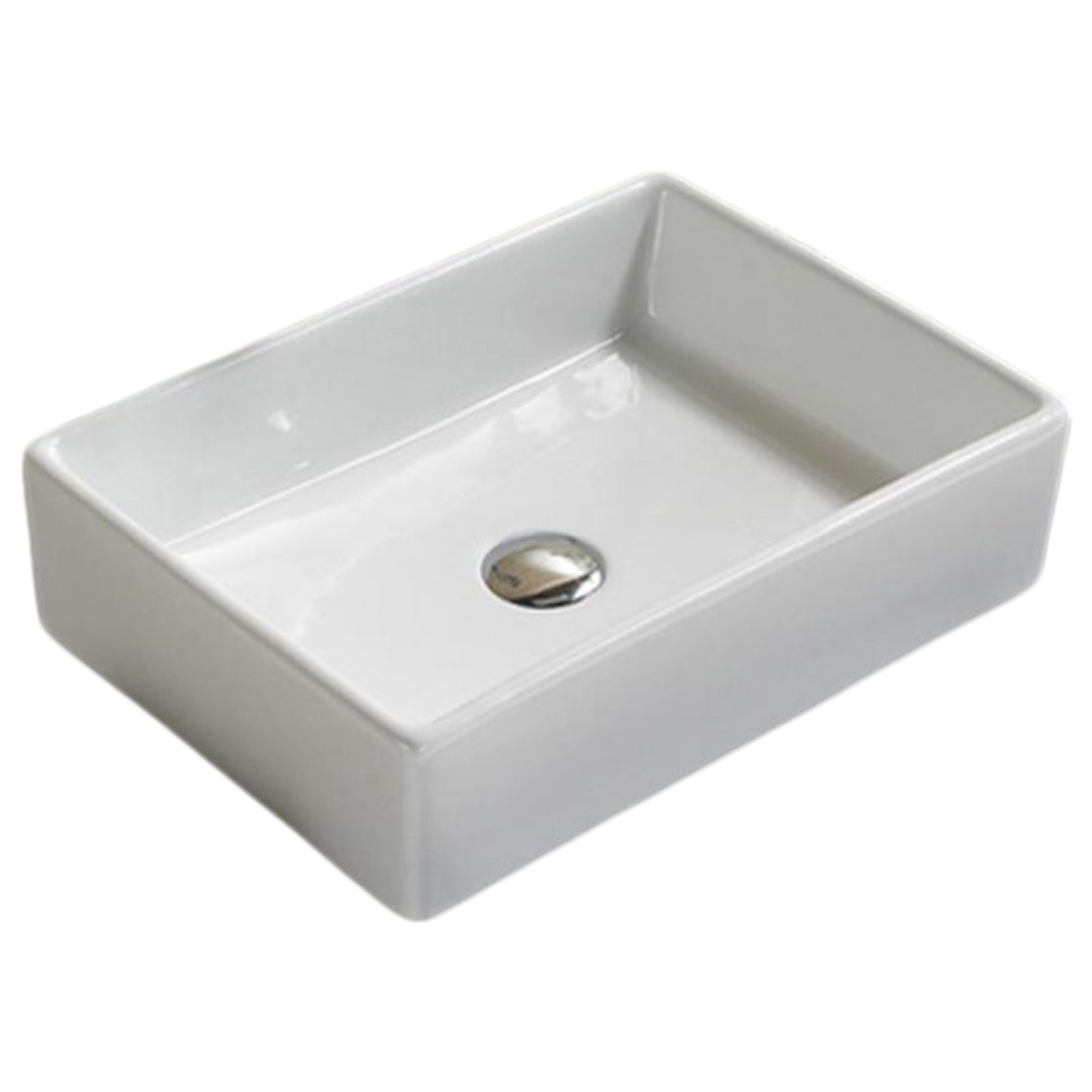 18.5-in. x 13-in. Rectangle Bathroom Vessel Sink White Enamel Glaze