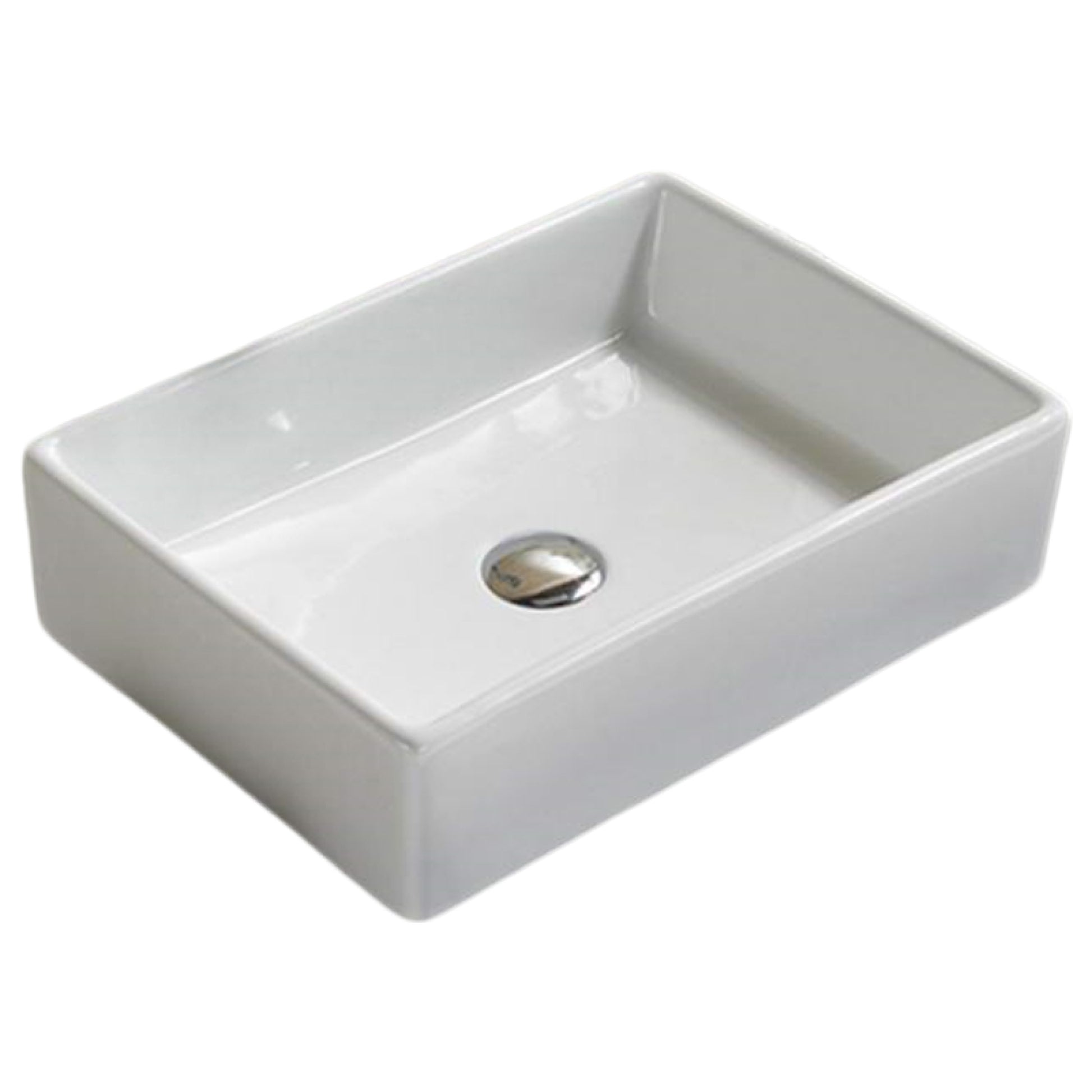18.5-in. x 13-in. Rectangle Bathroom Vessel Sink White Enamel Glaze
