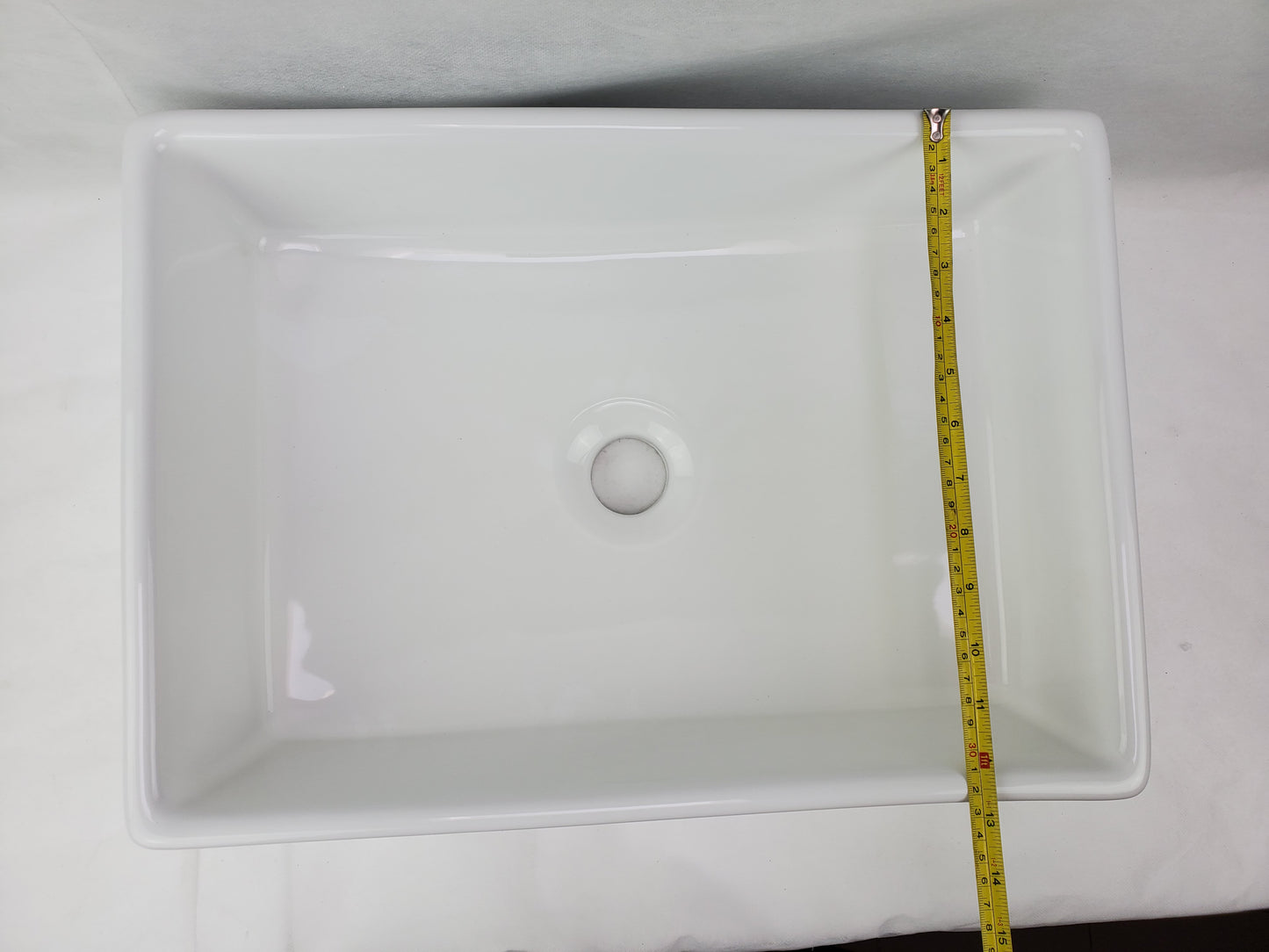 18.5-in. x 13-in. Rectangle Bathroom Vessel Sink White Enamel Glaze