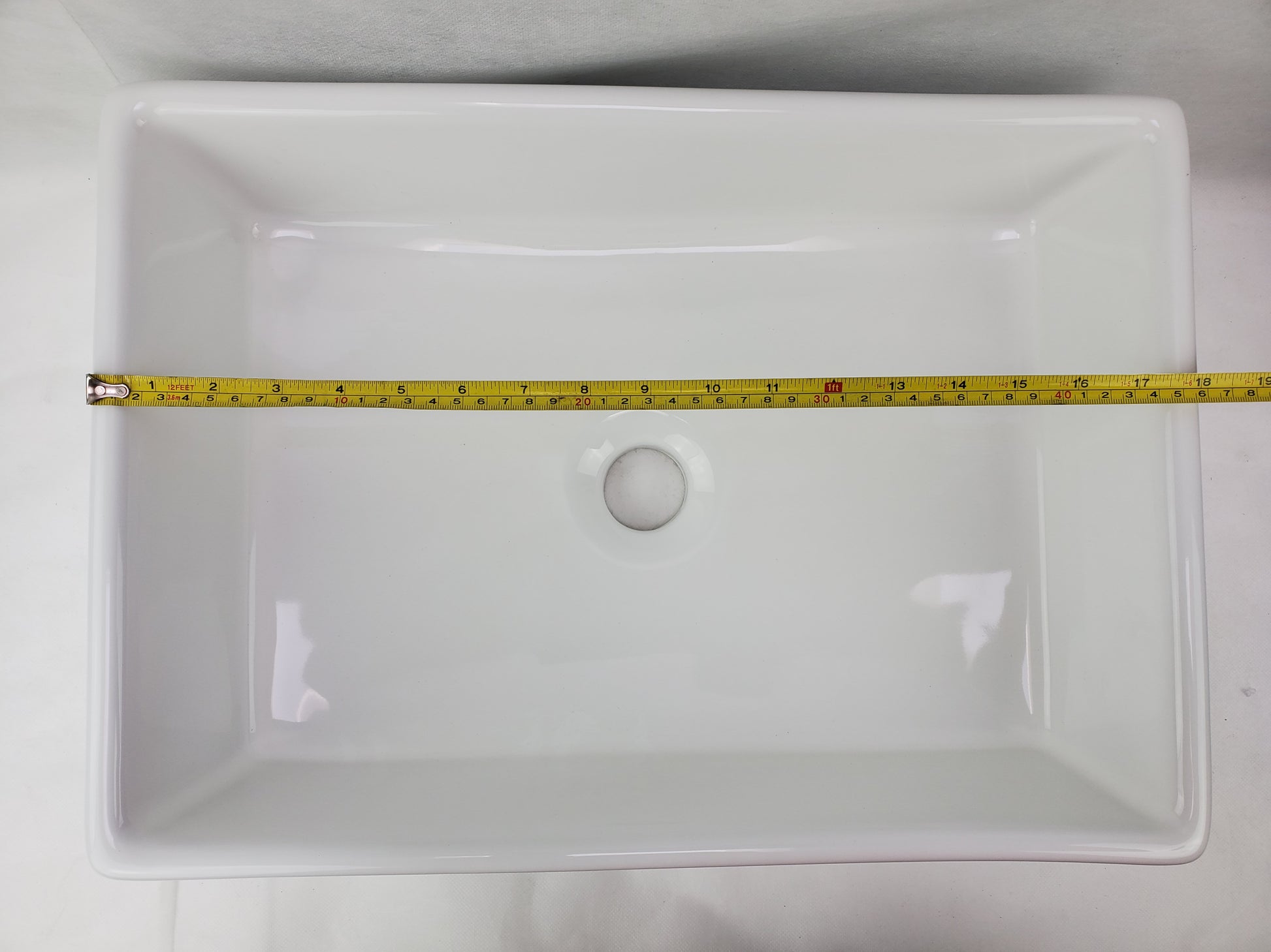 18.5-in. x 13-in. Rectangle Bathroom Vessel Sink White Enamel Glaze