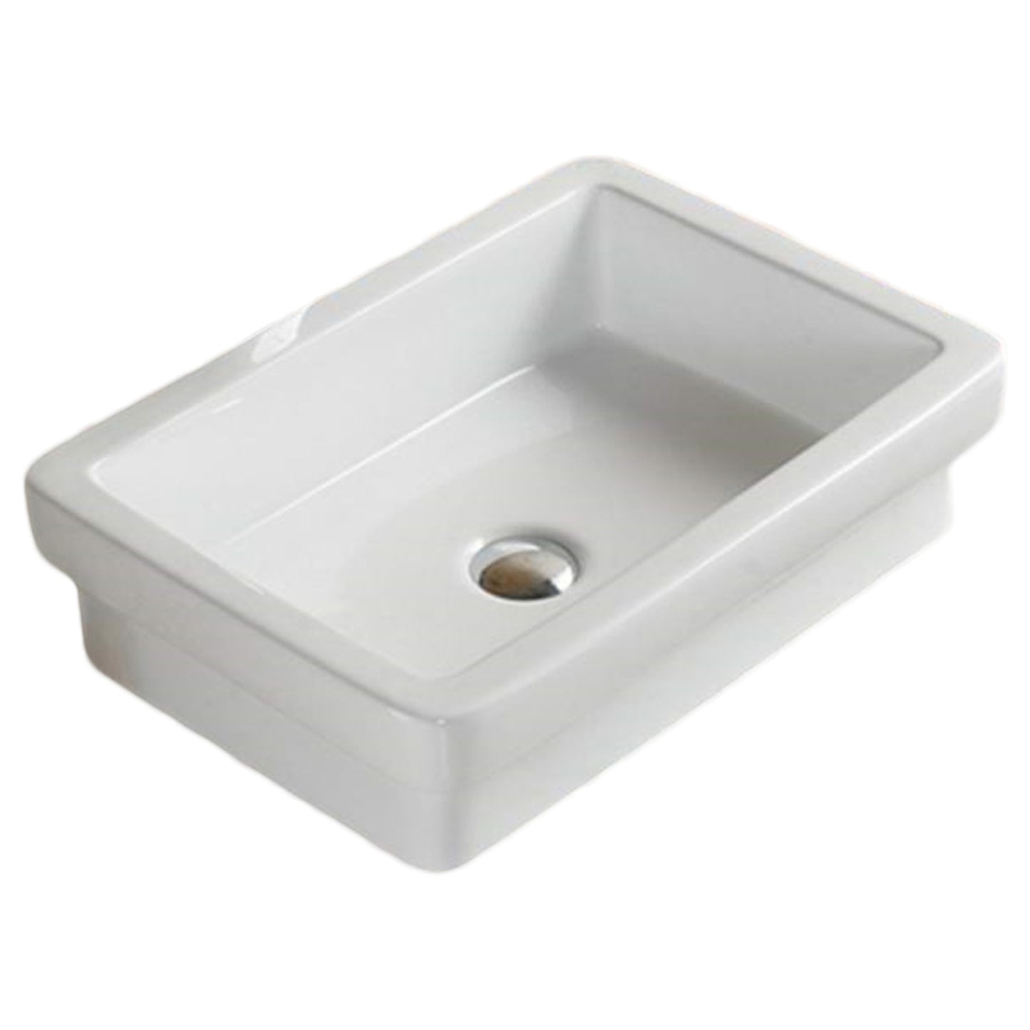 20.5-in. x 14.6-in. Rectangle Bathroom Vessel Sink White Enamel Glaze