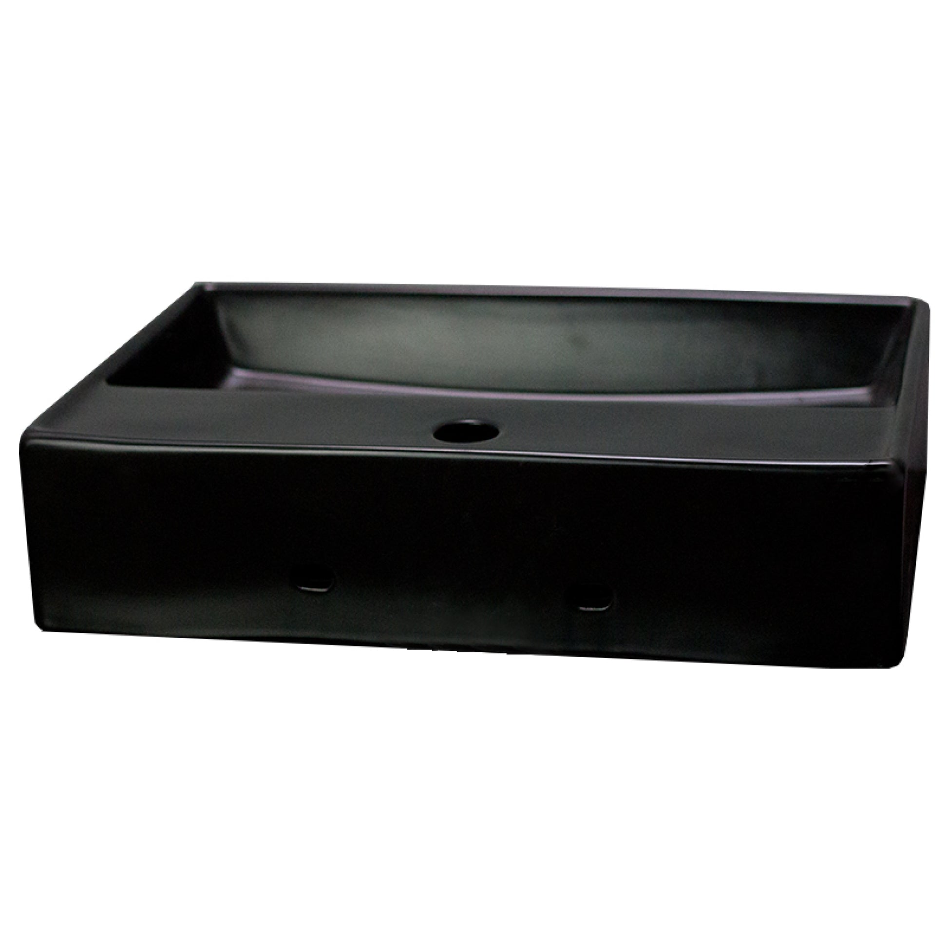 19.7-in. x 13.8-in. Rectangle Bathroom Vessel Sink Black Enamel Glaze
