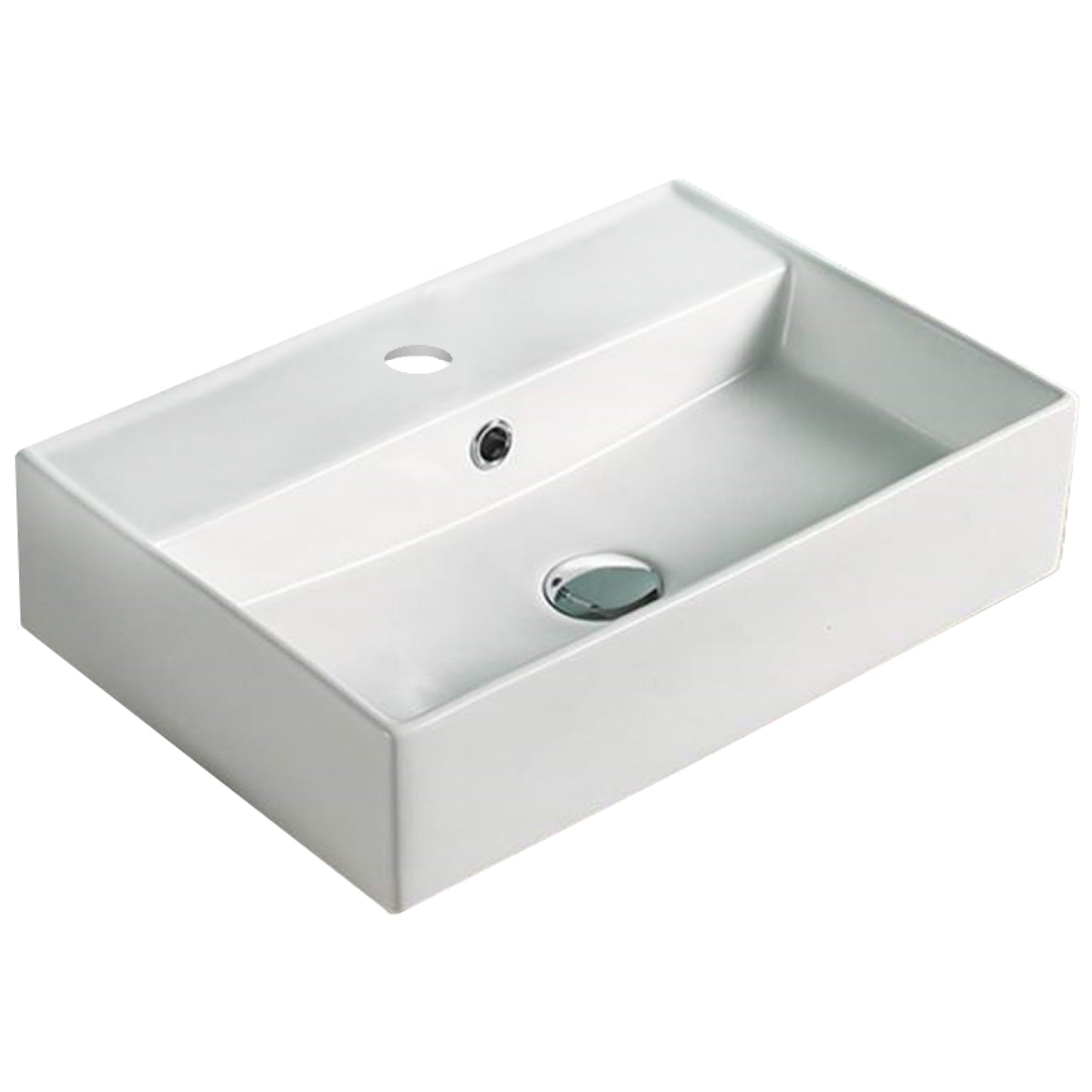19.7-in. x 13.8-in. Rectangle Bathroom Vessel Sink White Enamel Glaze