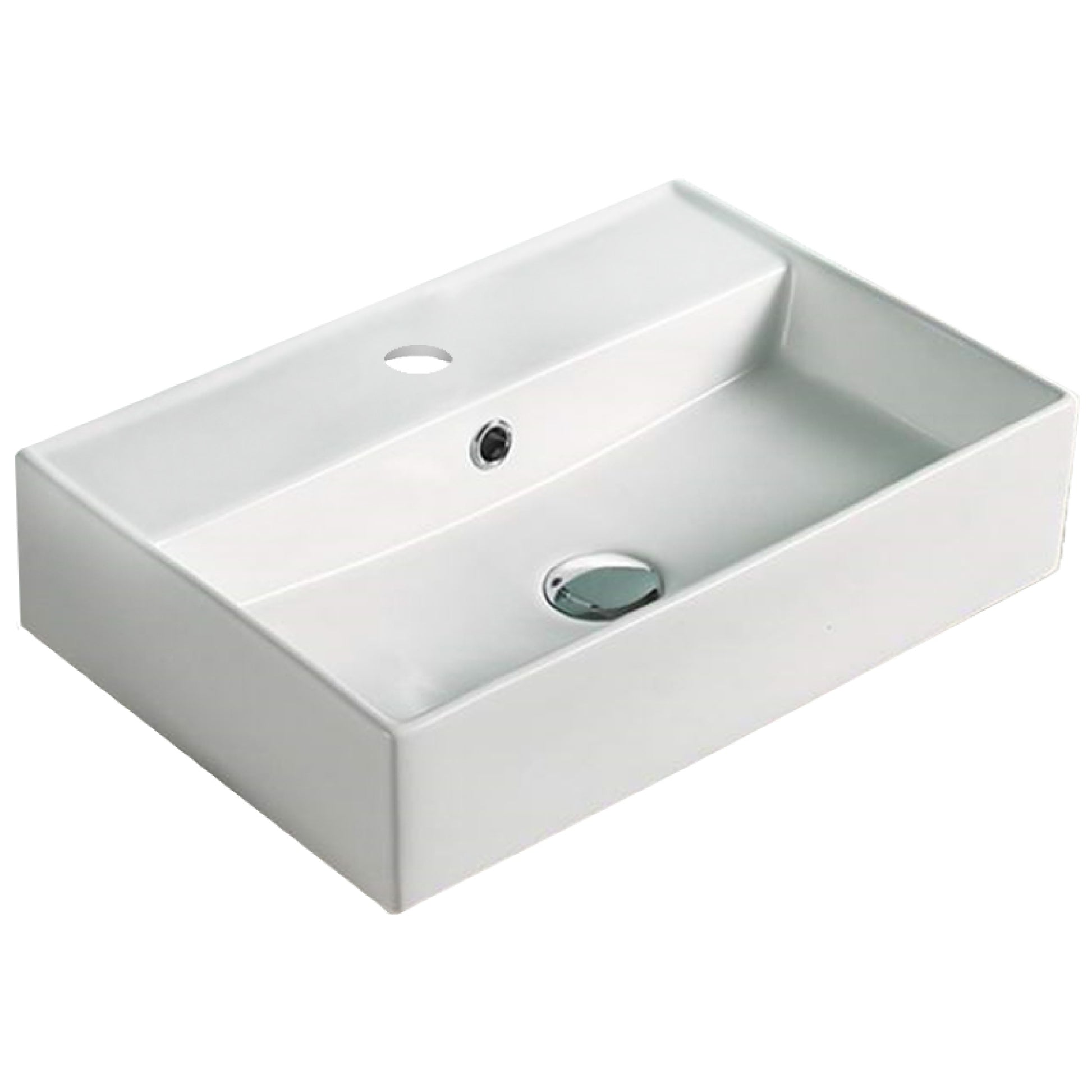 19.7-in. x 13.8-in. Rectangle Bathroom Vessel Sink White Enamel Glaze
