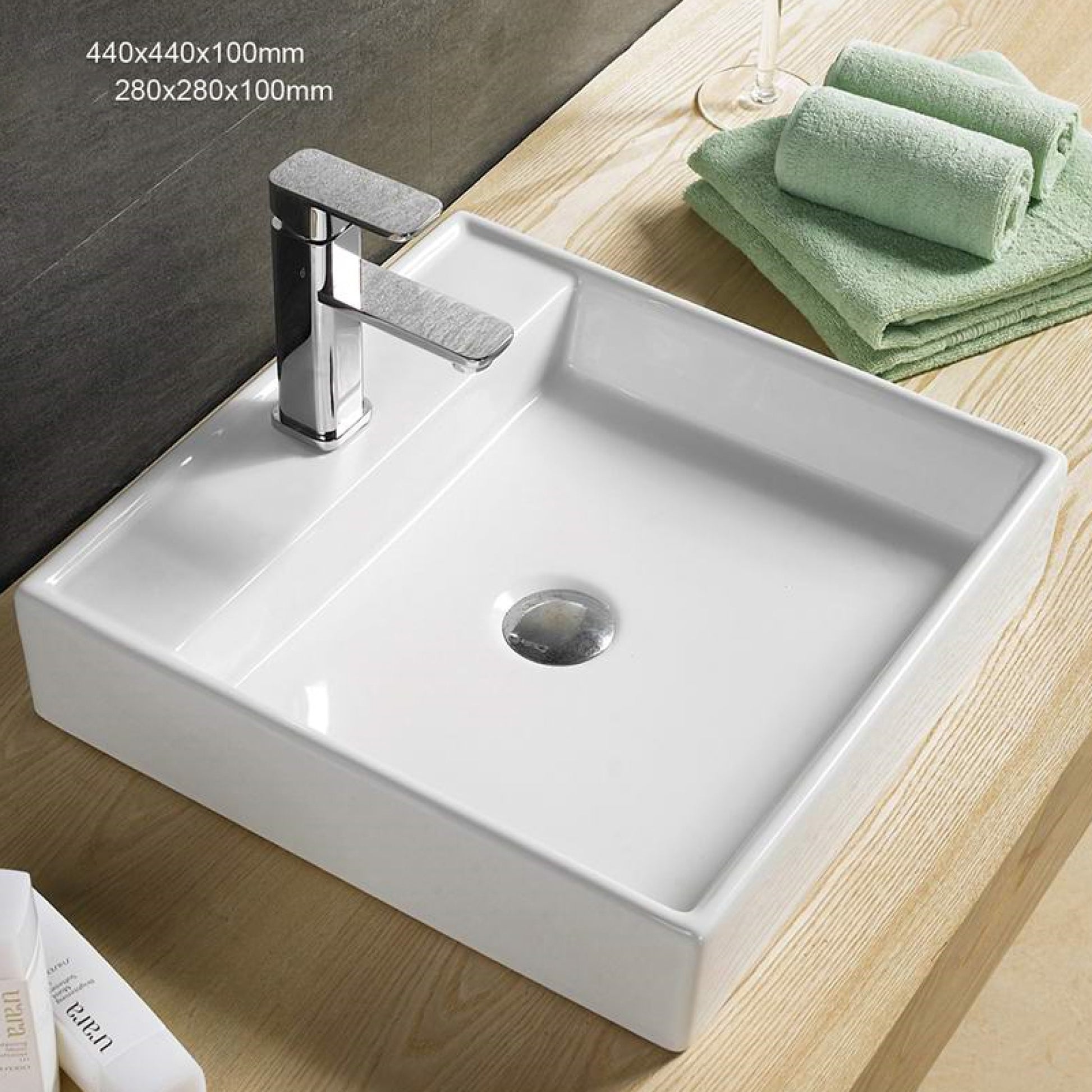 11-in. x 11-in. Square Bathroom Vessel Sink White Enamel Glaze