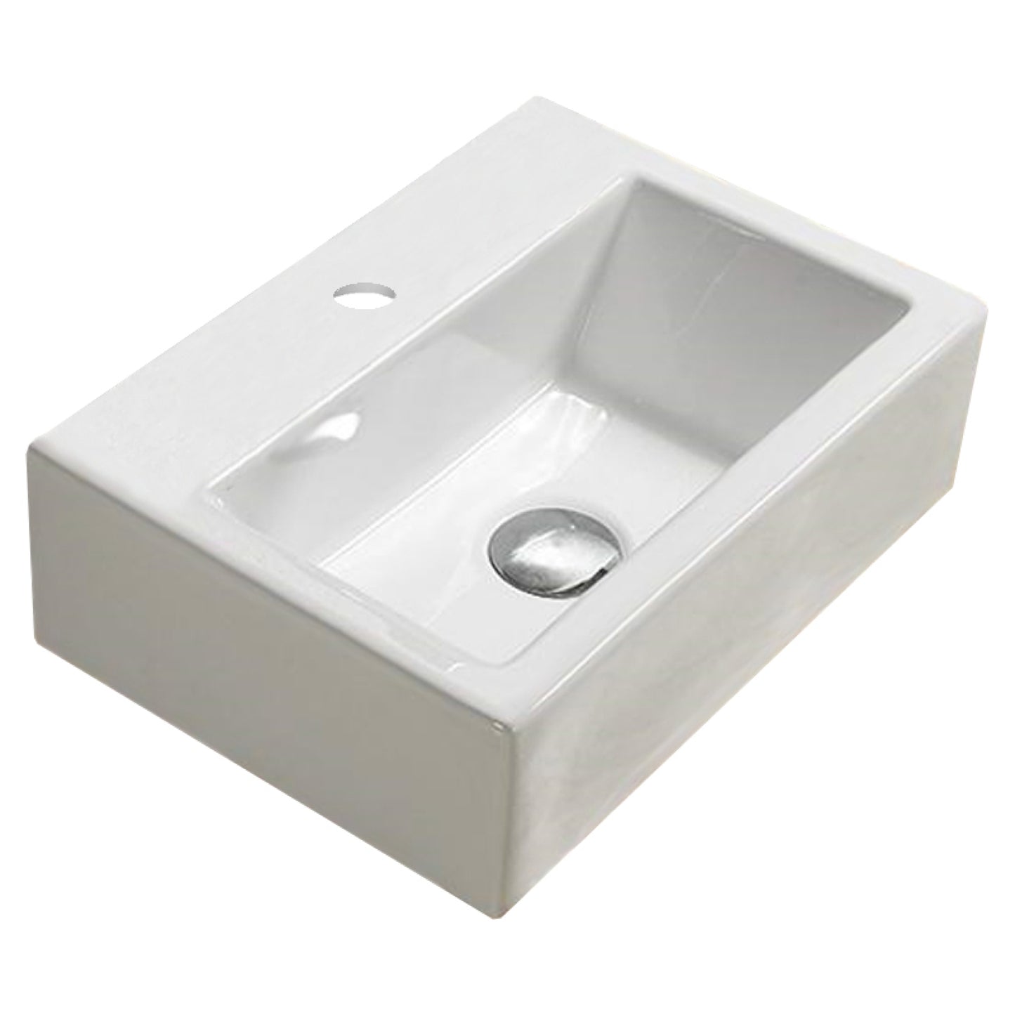 16.7-in. x 12-in. Rectangle Bathroom Vessel Sink White Enamel Glaze