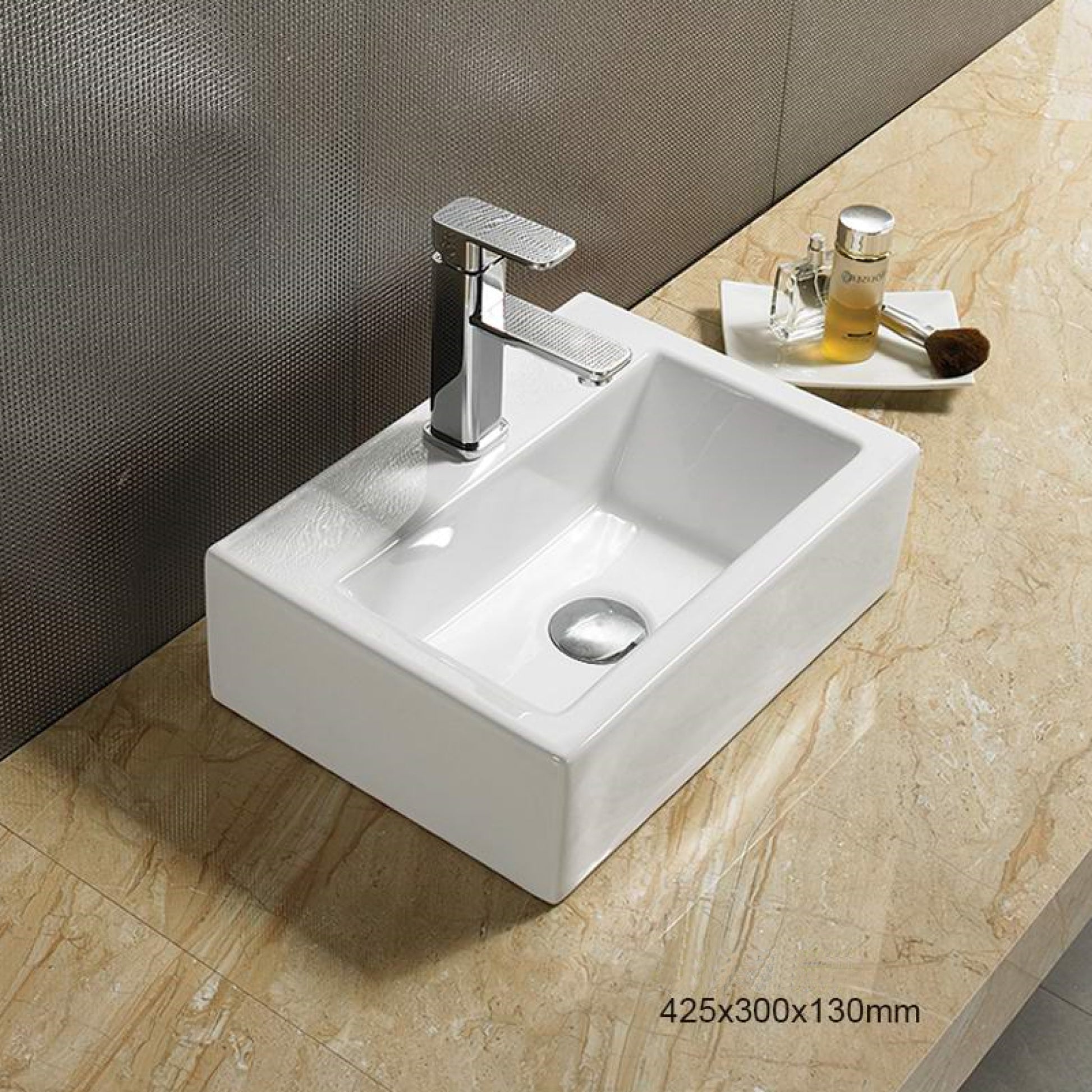 16.7-in. x 12-in. Rectangle Bathroom Vessel Sink White Enamel Glaze