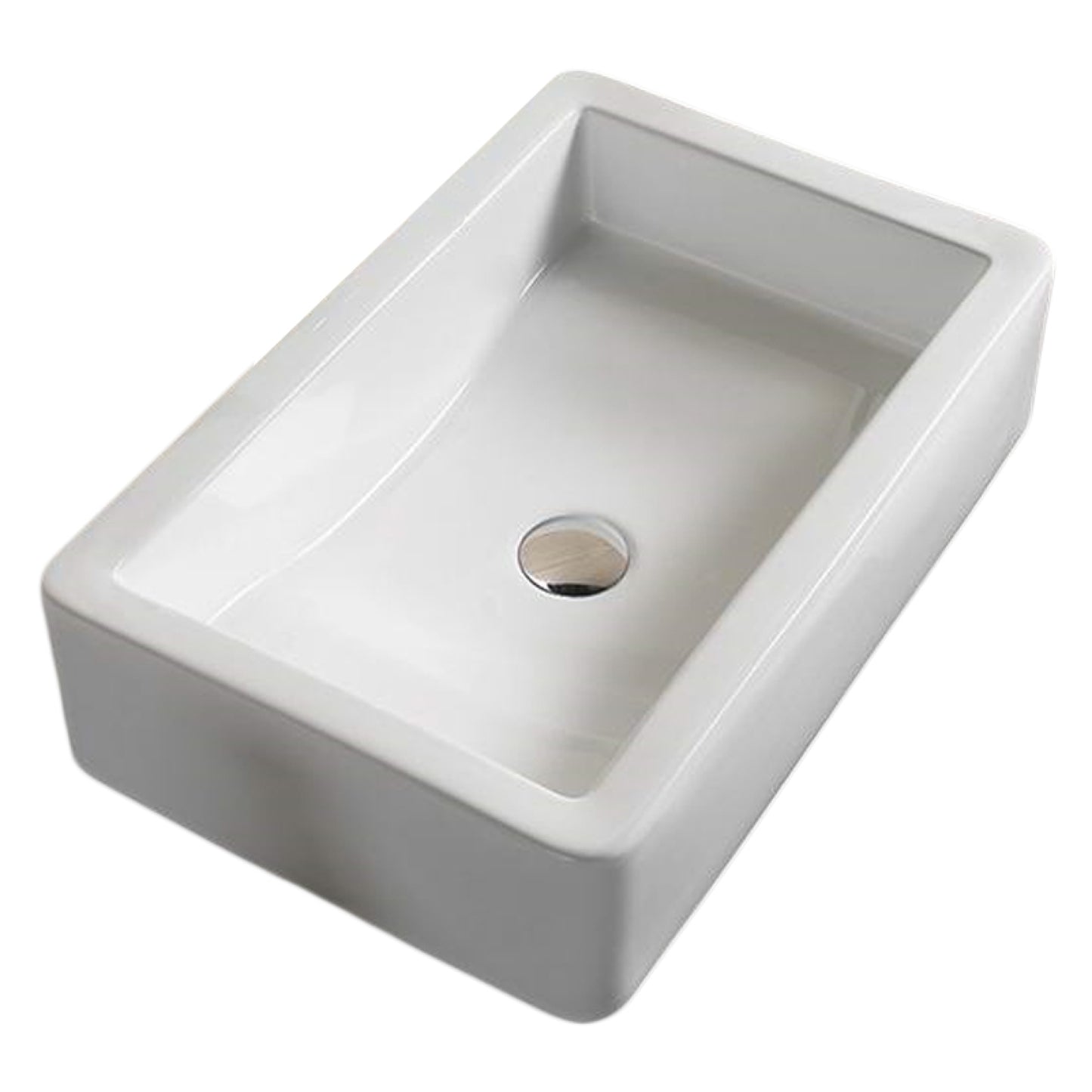 23.6-in. x 15.4-in. Rectangle Bathroom Vessel Sink White Enamel Glaze